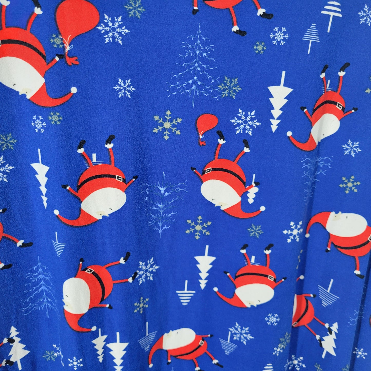 St. John's Bay XL Christmas Nightgown Blue Santa Claus Holiday Sleepwear NOV15XE