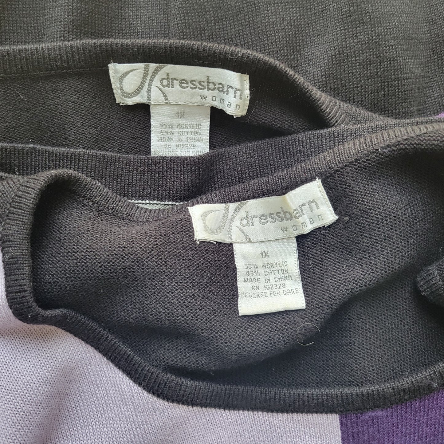 Dress Barn 1X Plus Sweater Set Purple Geometric Cardigan & Tank Top GEO286E
