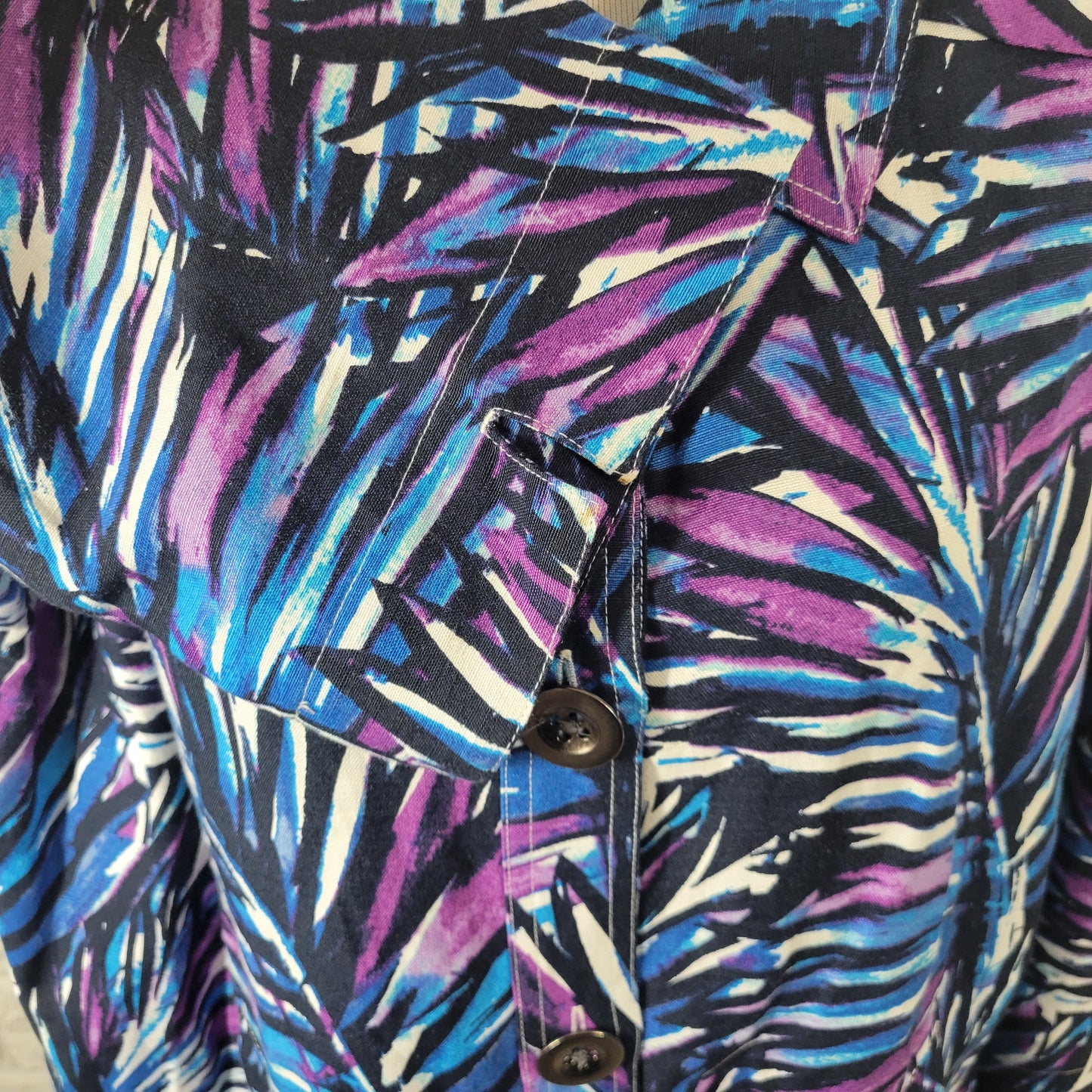 Christopher & Banks Women's XL Shacket Jacket Purple Blue Floral FLO92E