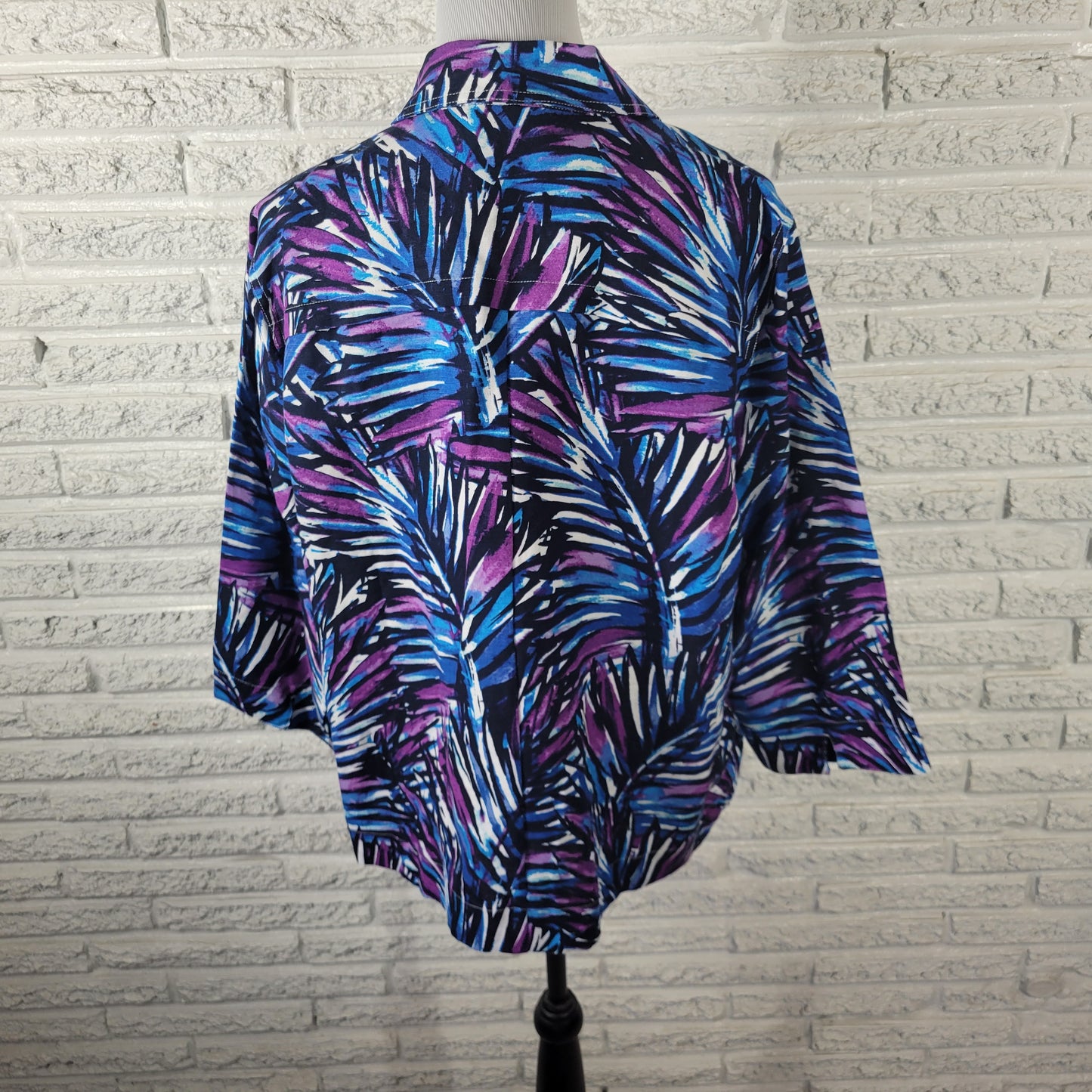 Christopher & Banks Women's XL Shacket Jacket Purple Blue Floral FLO92E