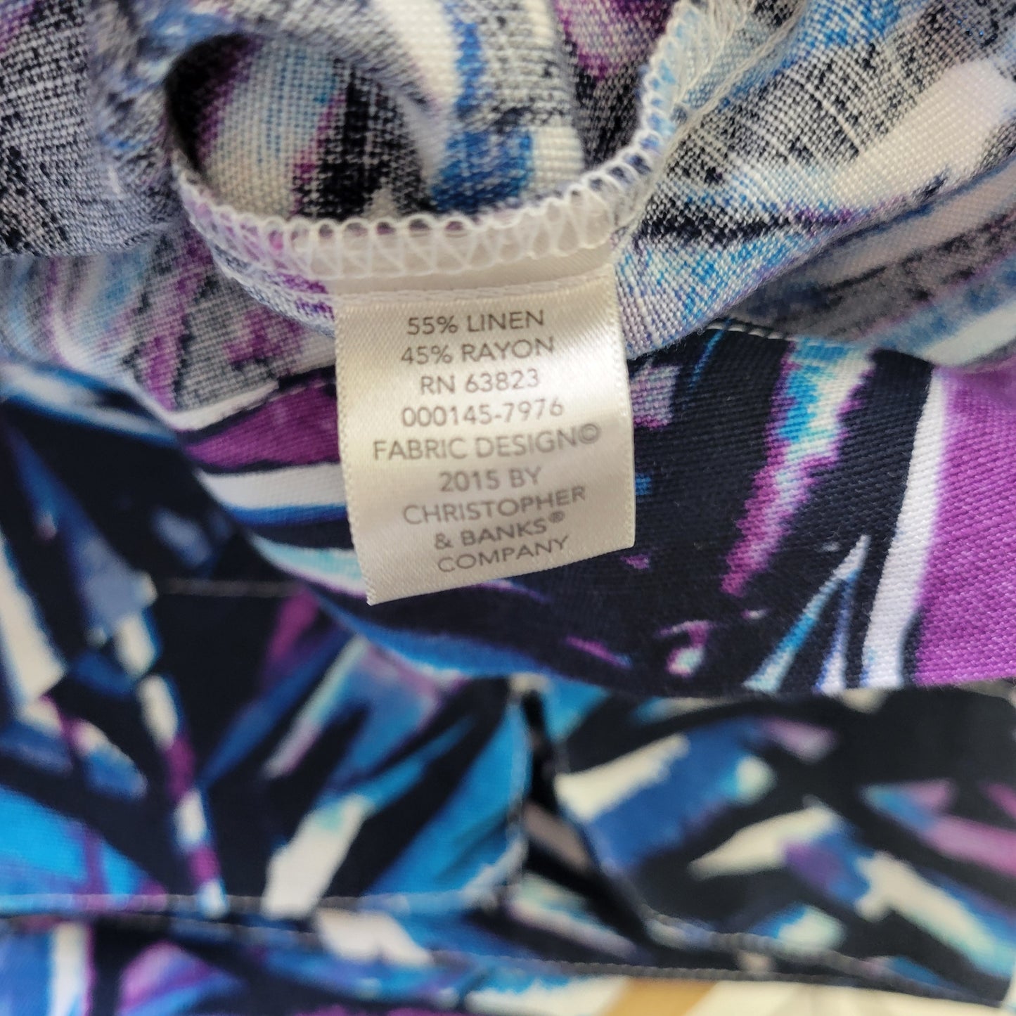 Christopher & Banks Women's XL Shacket Jacket Purple Blue Floral FLO92E