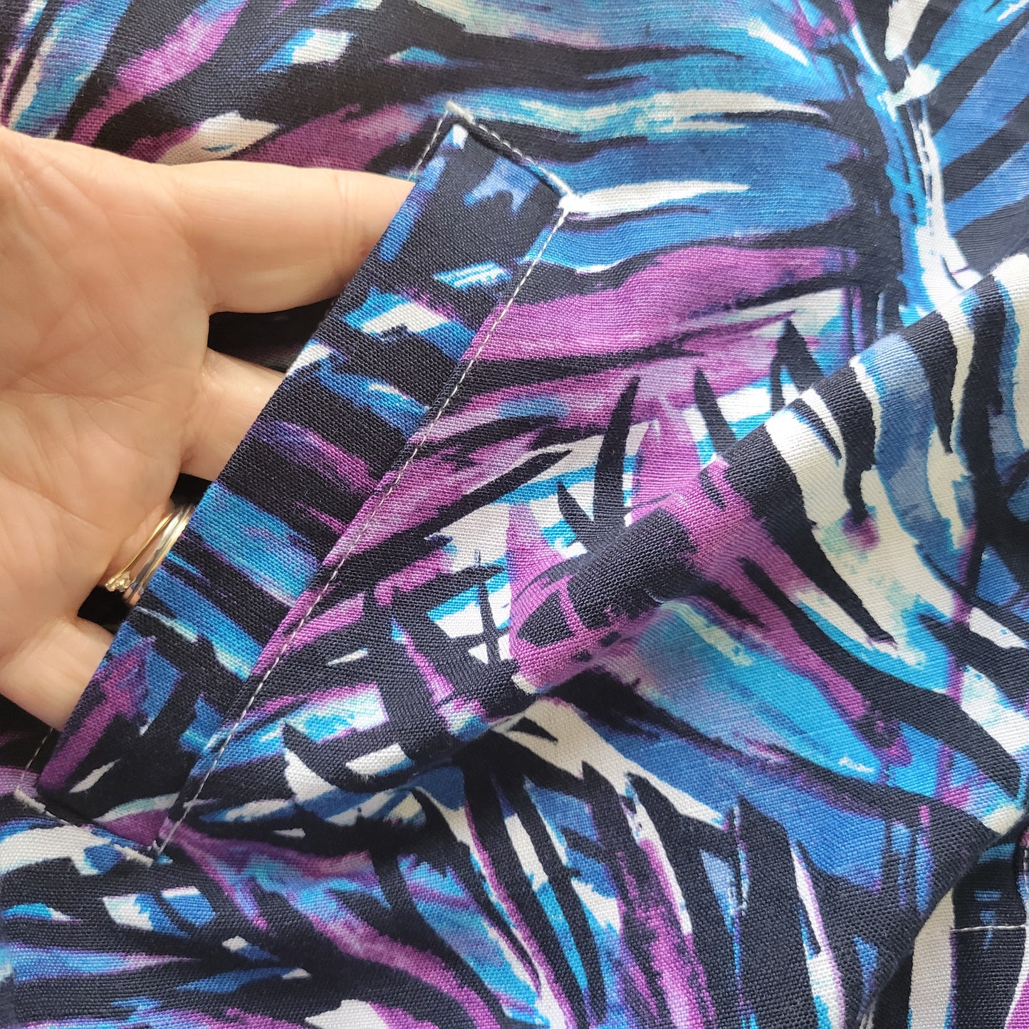 Christopher & Banks Women's XL Shacket Jacket Purple Blue Floral FLO92E