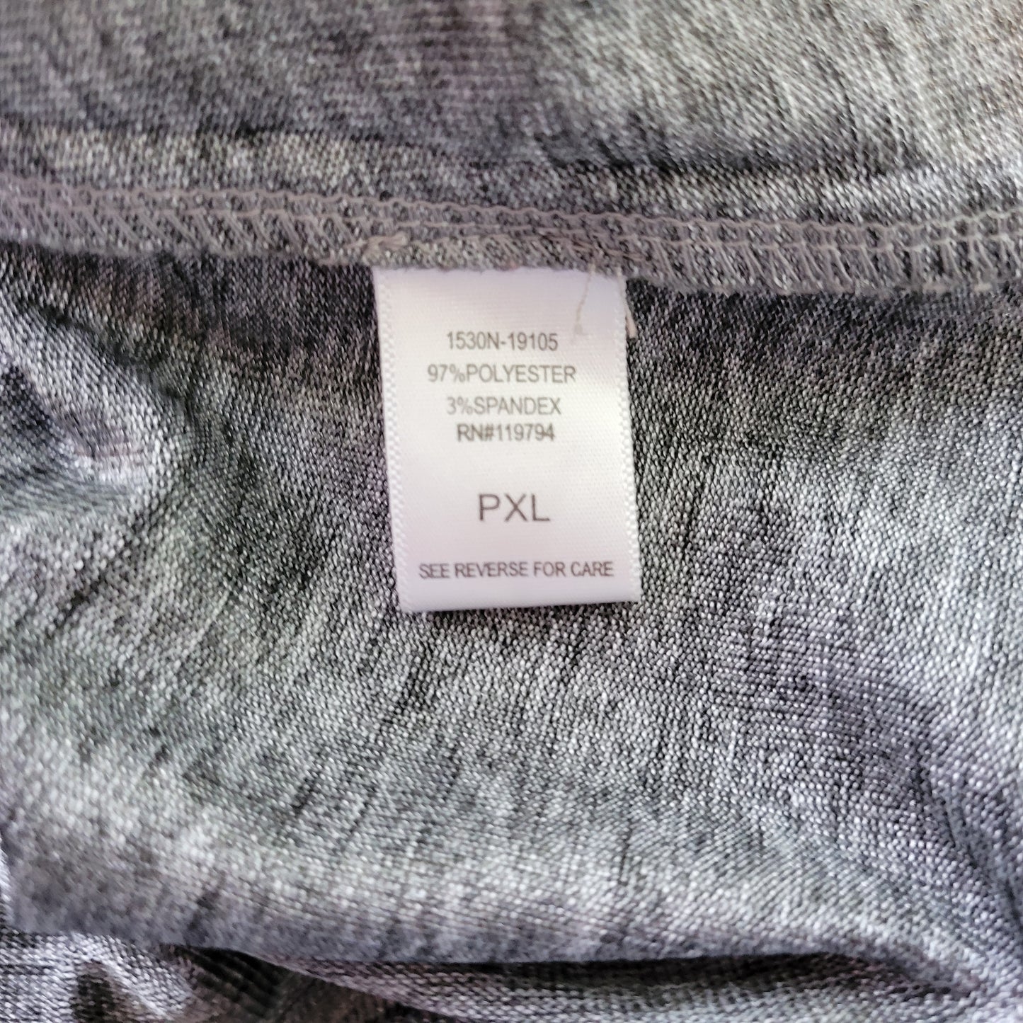 One World Live Let Live PXL Gray Geometric Studded V-Neck 3/4 Sleeve GEO292E
