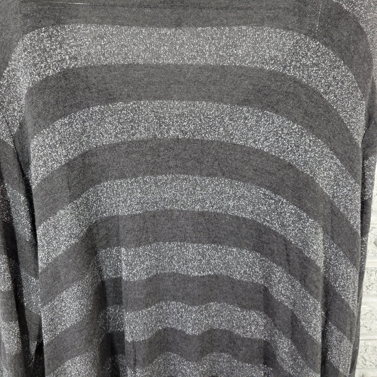 Catherines Liz & Me 3X 26W 28W Tunic Black Silver Metallic Sparkle BLA168E