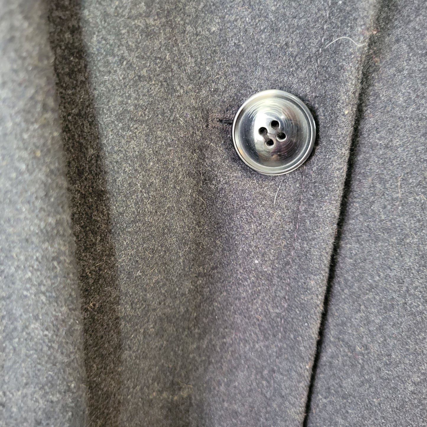 St. John's Bay Women's 1X Black Wool Blend Coat Lined Plus Size Button Up HNGE