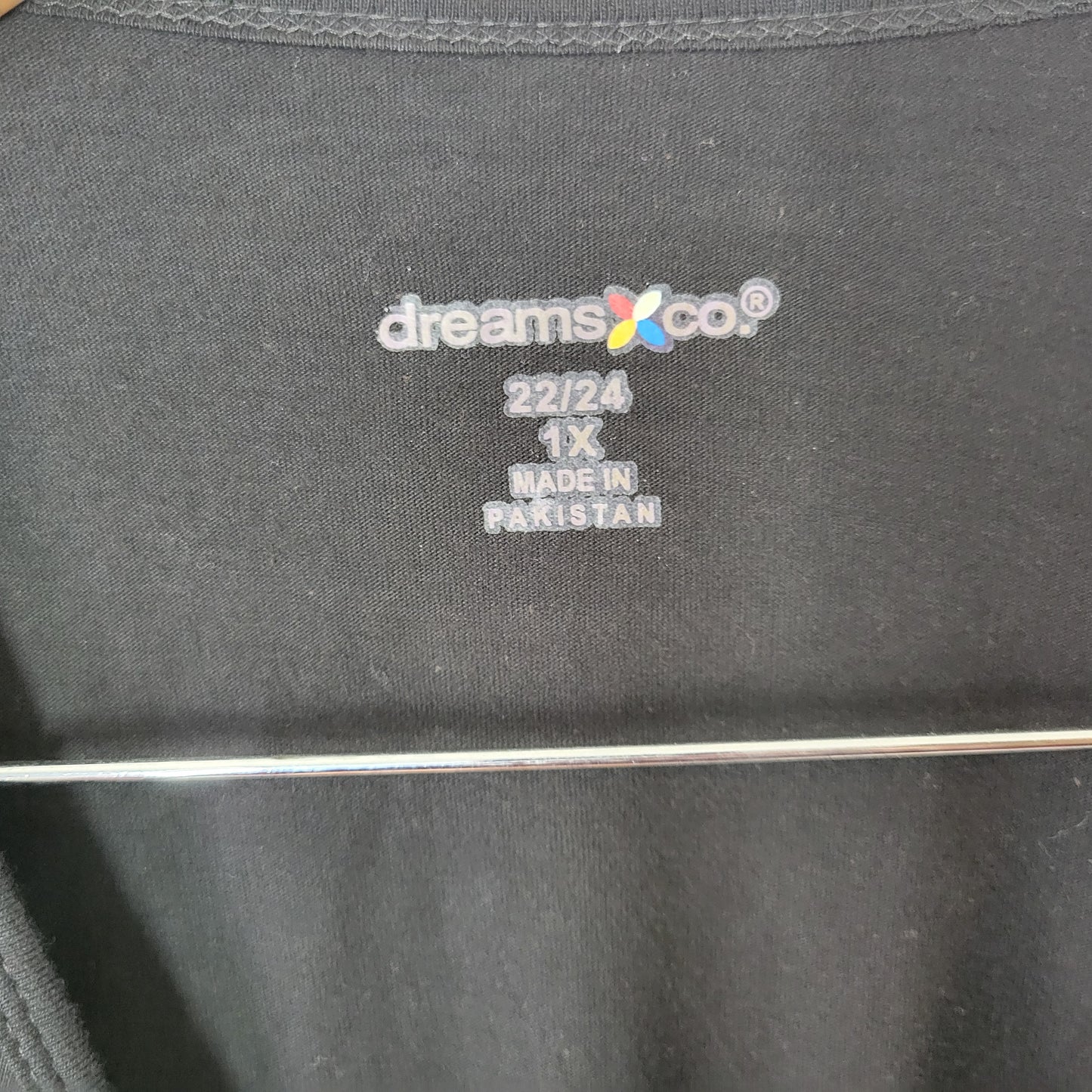 Dreams Co Women's 1X Black Cotton Pajama Tee Christmas Long Sleeve Crew BLA174E