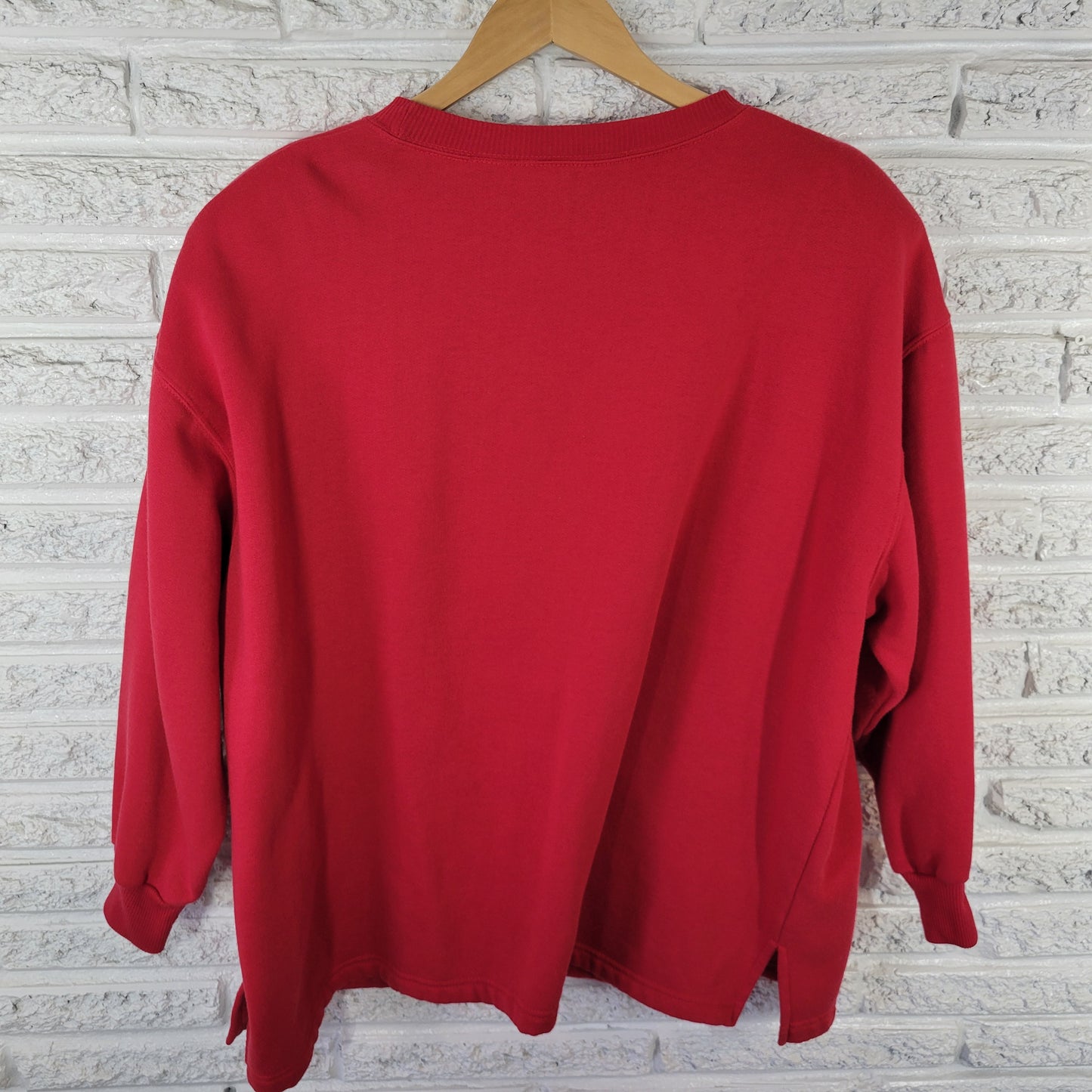 Needle & Threads 3X Red Sweatshirt Embroidered Ice Skating Bear Plus RED72E