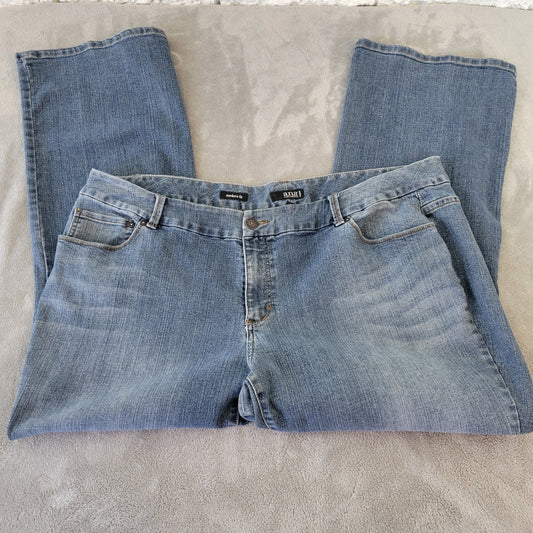 a.n.a Womens 24W Bootcut Jeans Medium Wash Elastic Waist Stretch Denim BOO13E