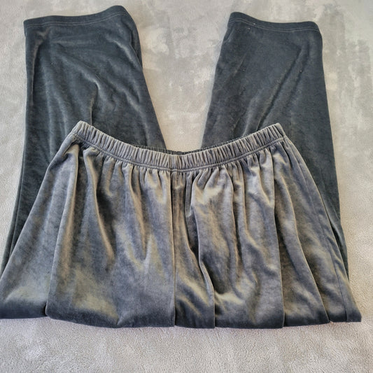 Roamans Women's 3X Dark Gray Velour Jogger Pants Plus Size Pull On GRA87E