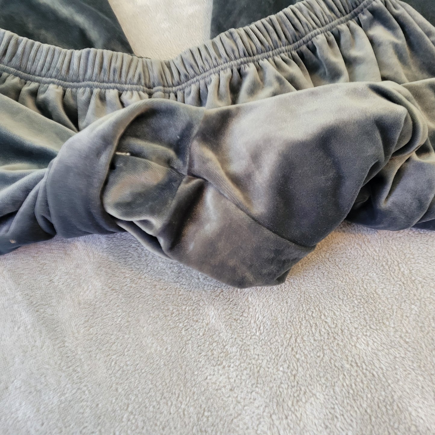 Roamans Women's 3X Dark Gray Velour Jogger Pants Plus Size Pull On GRA87E