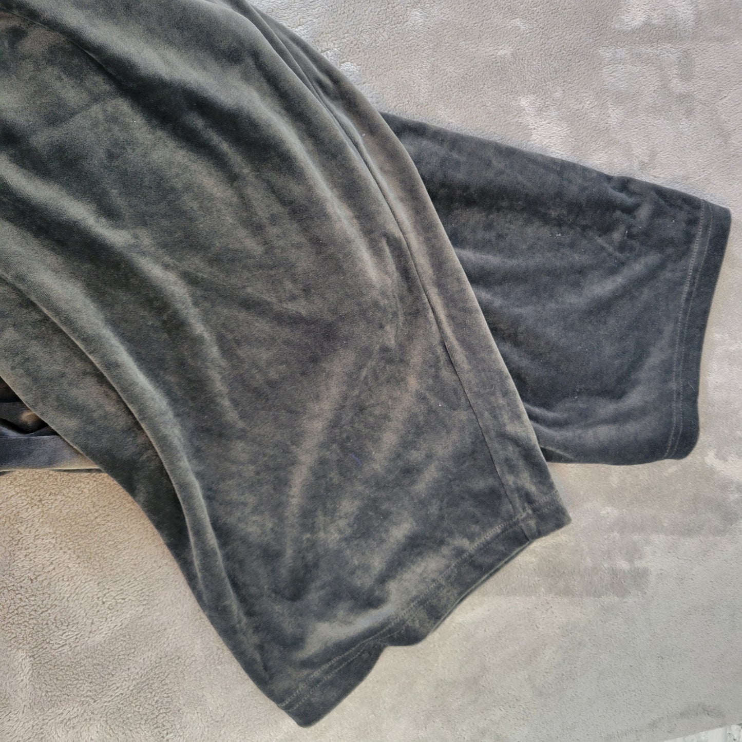 Roamans Women's 3X Dark Gray Velour Jogger Pants Plus Size Pull On GRA87E