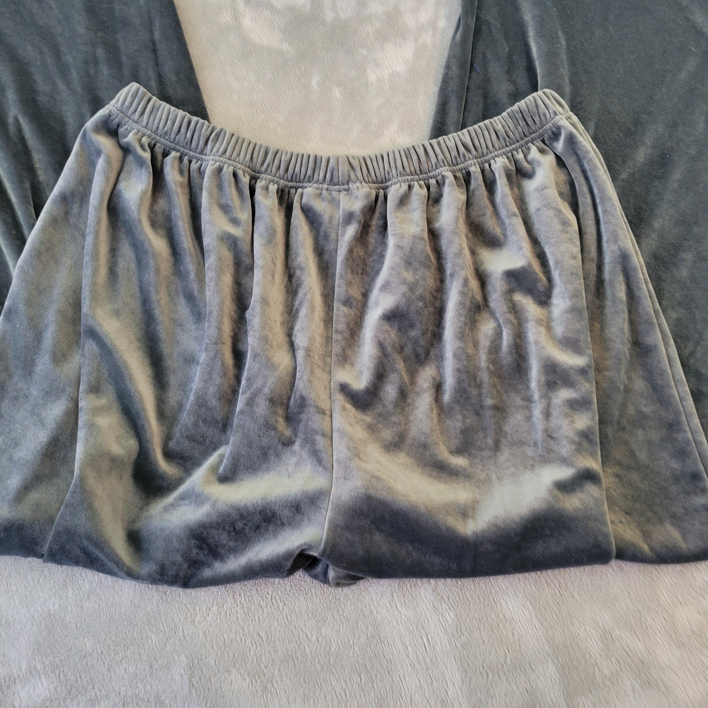 Roamans Women's 3X Dark Gray Velour Jogger Pants Plus Size Pull On GRA87E
