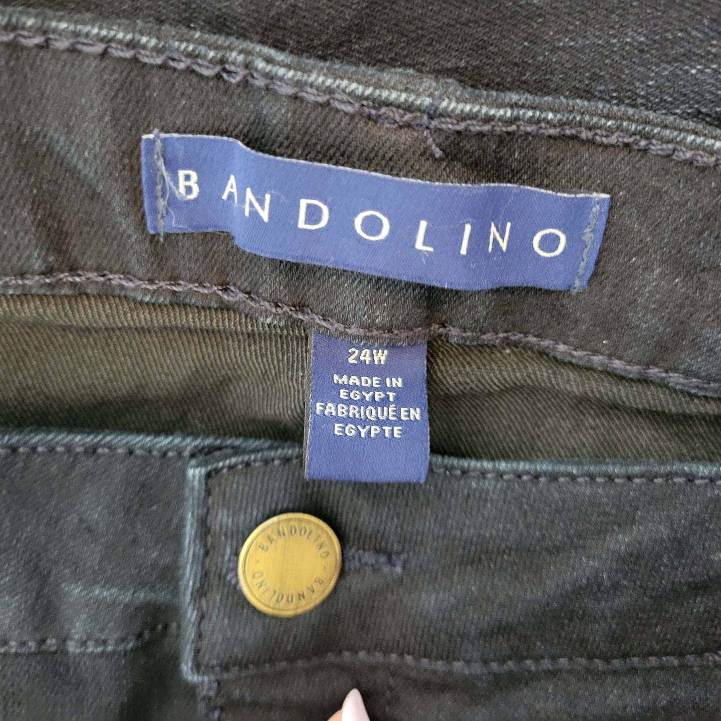 Bandolino Mandie 24W Dark Indigo Jeans Elastic Waist Stretch Denim SL95E
