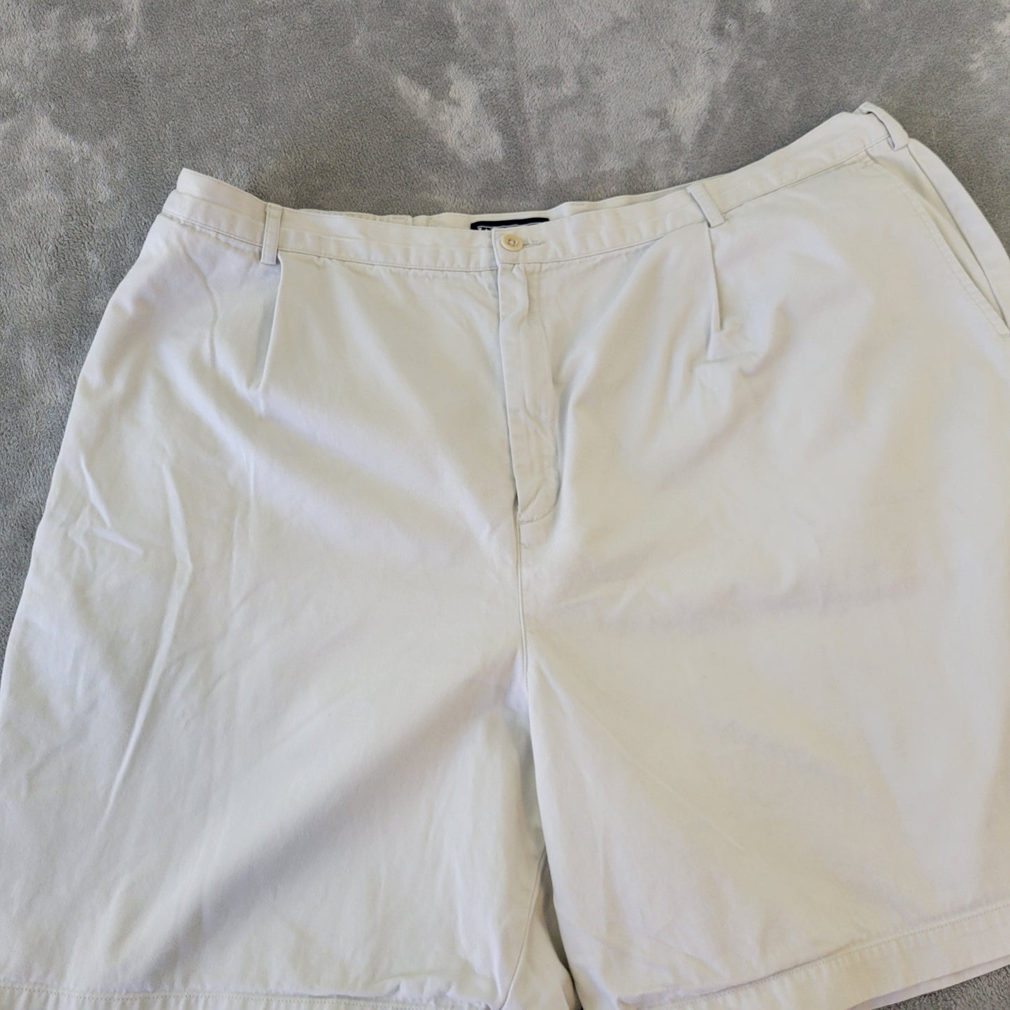 Lands' End 22W Off White Denim Shorts Plus Size 7.5" Inseam Zip Fly WHI22E