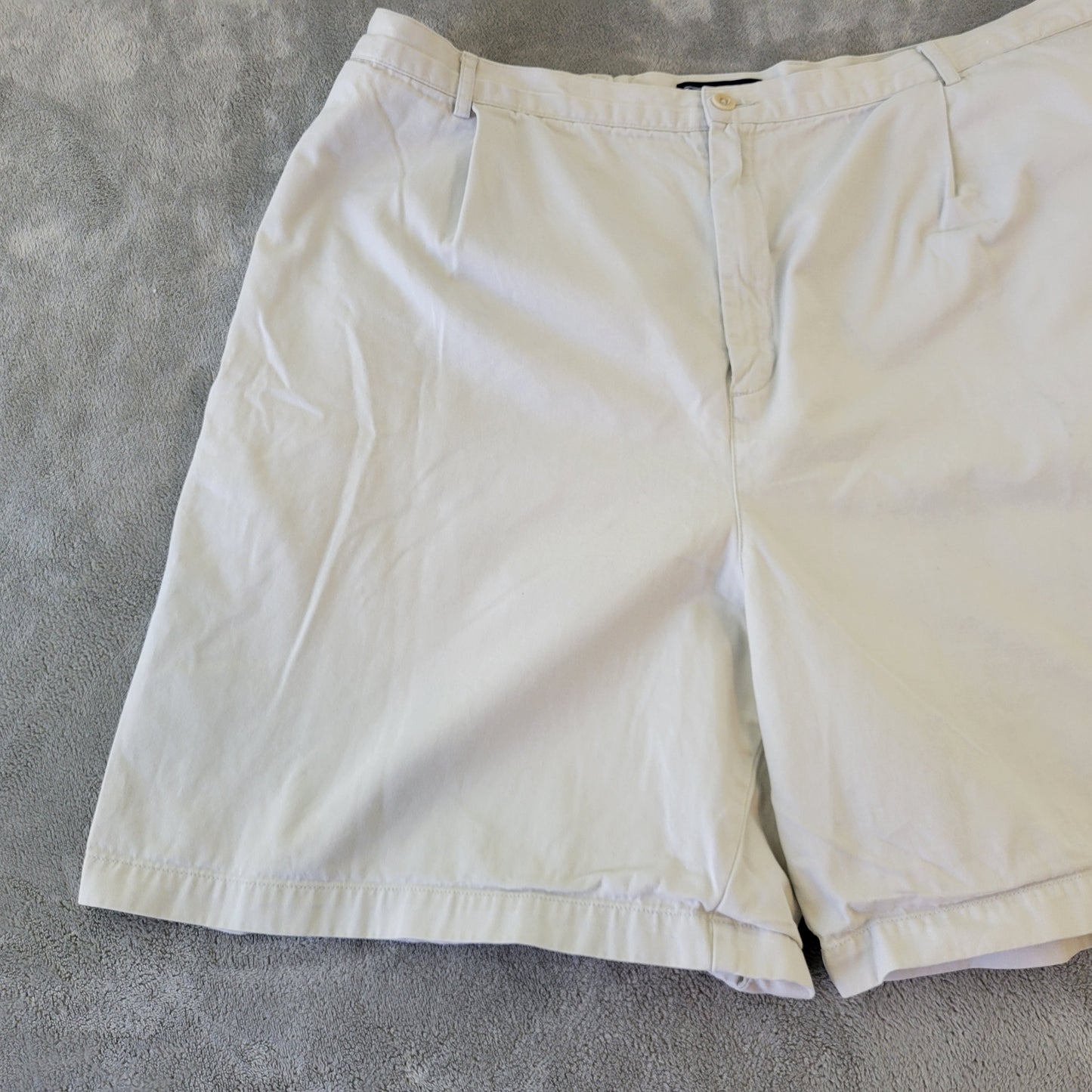 Lands' End 22W Off White Denim Shorts Plus Size 7.5" Inseam Zip Fly WHI22E