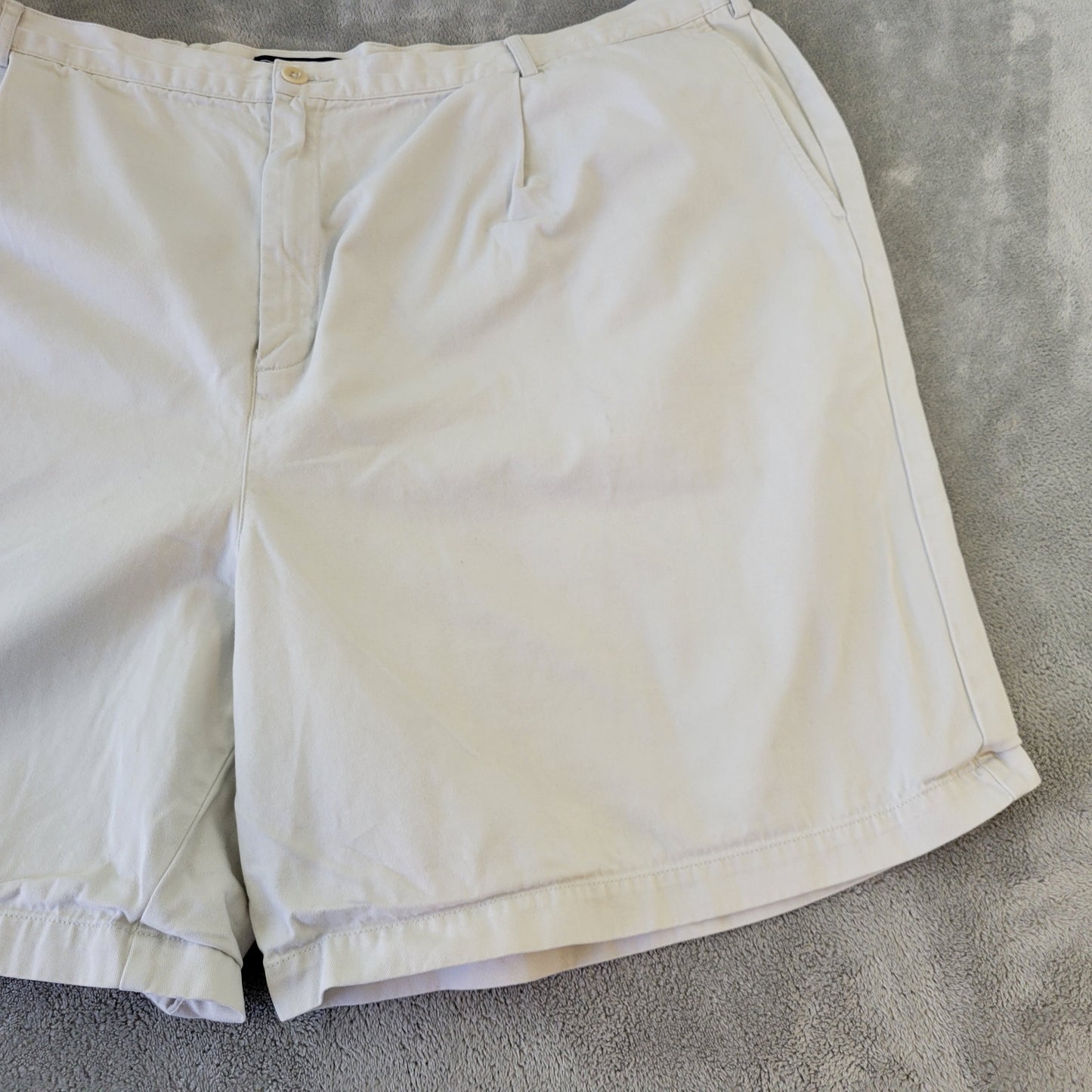 Lands' End 22W Off White Denim Shorts Plus Size 7.5" Inseam Zip Fly WHI22E