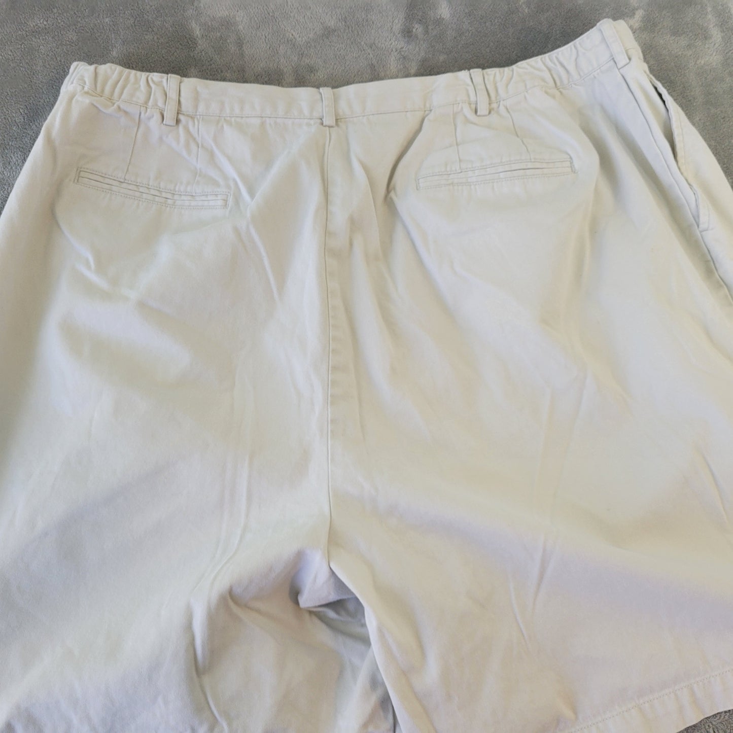 Lands' End 22W Off White Denim Shorts Plus Size 7.5" Inseam Zip Fly WHI22E