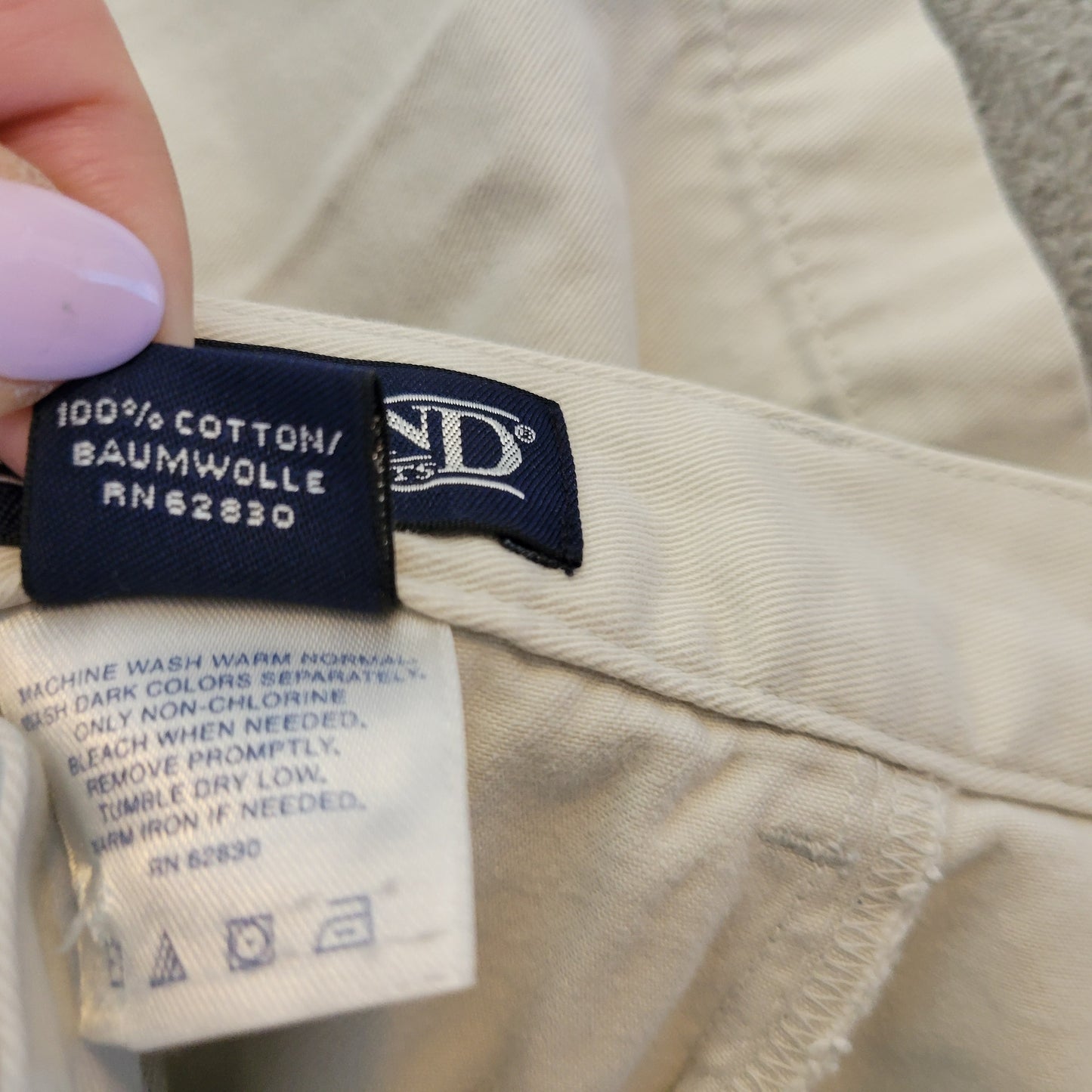 Lands' End 22W Off White Denim Shorts Plus Size 7.5" Inseam Zip Fly WHI22E