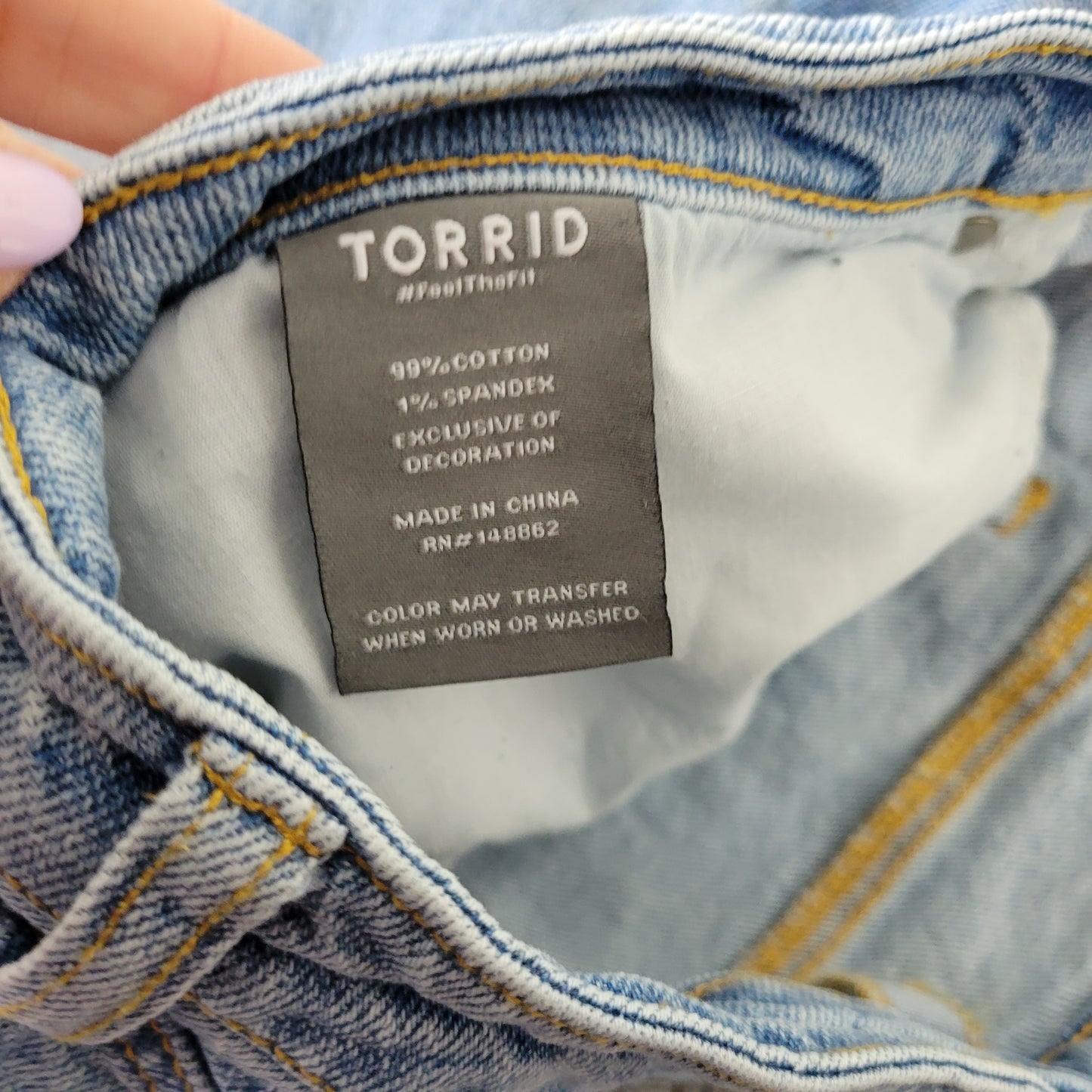 Torrid 24 Blue Distressed Cropped Jeans Sequin Accents Raw Hem Plus SL74E