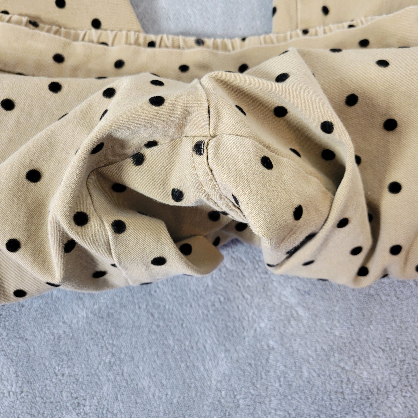 Isaac Mizrahi Live Womens 18WP Plus Capri Pants Tan White Polka Dot GEO28E