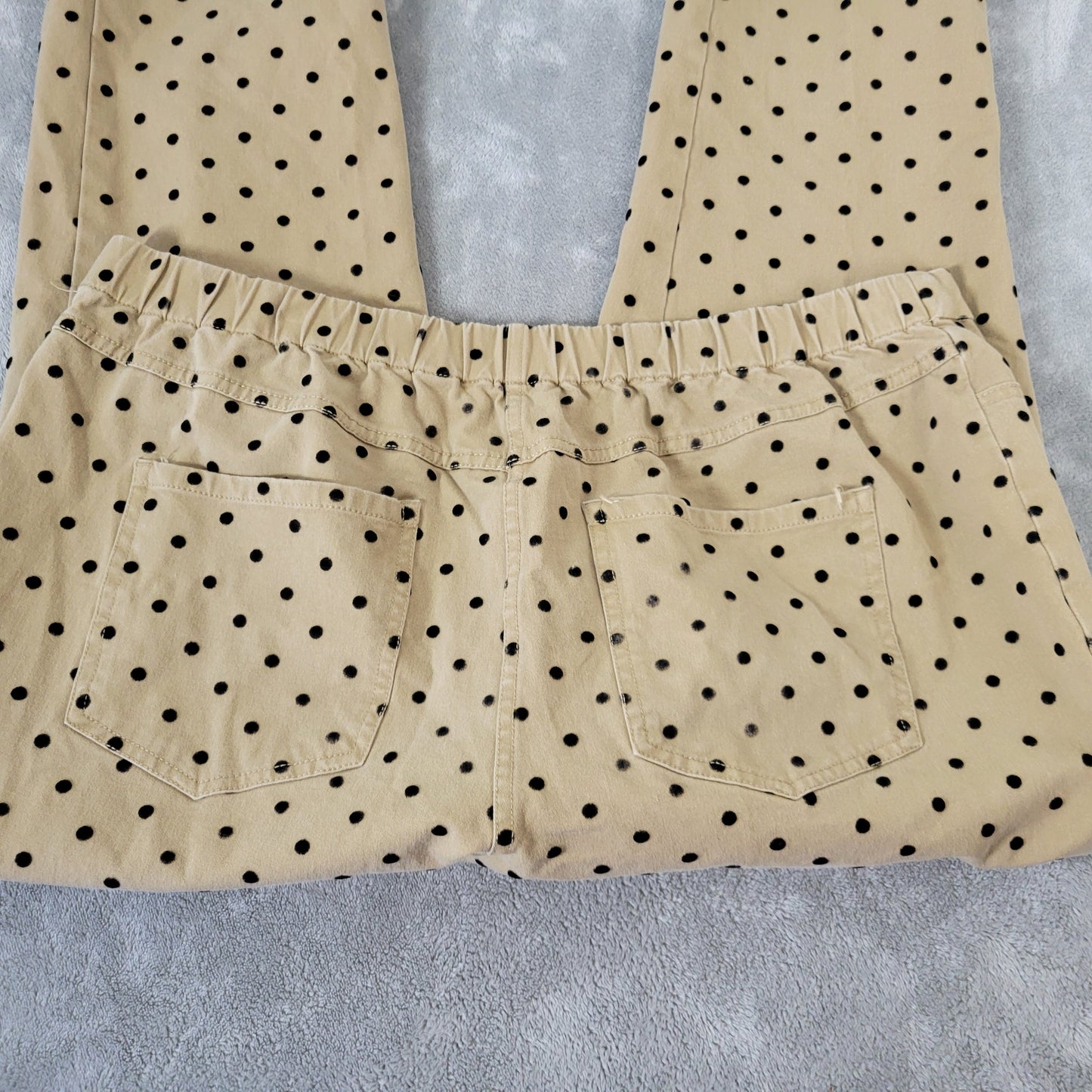 Isaac Mizrahi Live Womens 18WP Plus Capri Pants Tan White Polka Dot GEO28E