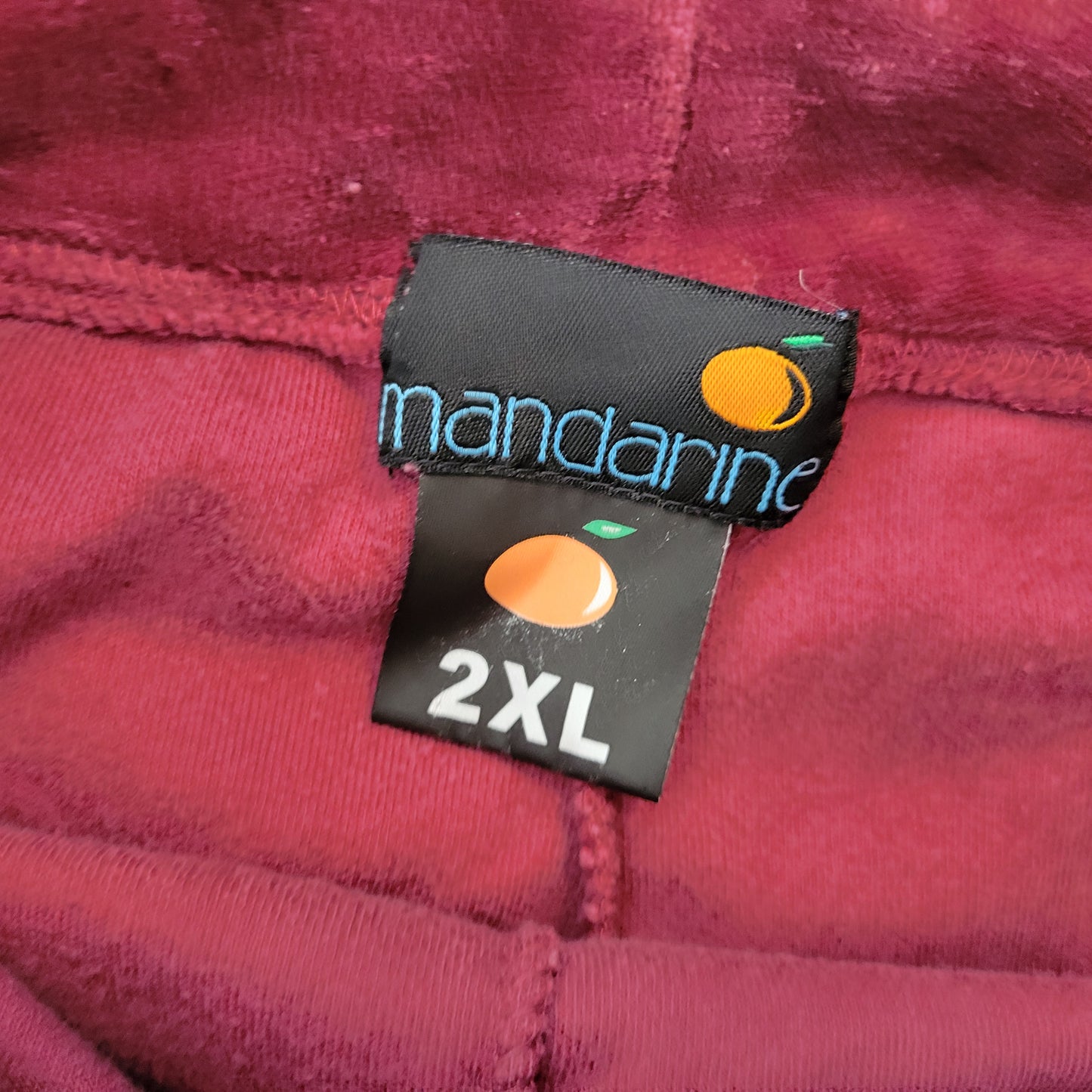 Mandarine Womens 2XL Jogger Pants Berry Purple Velour Cotton Blend PUR4E
