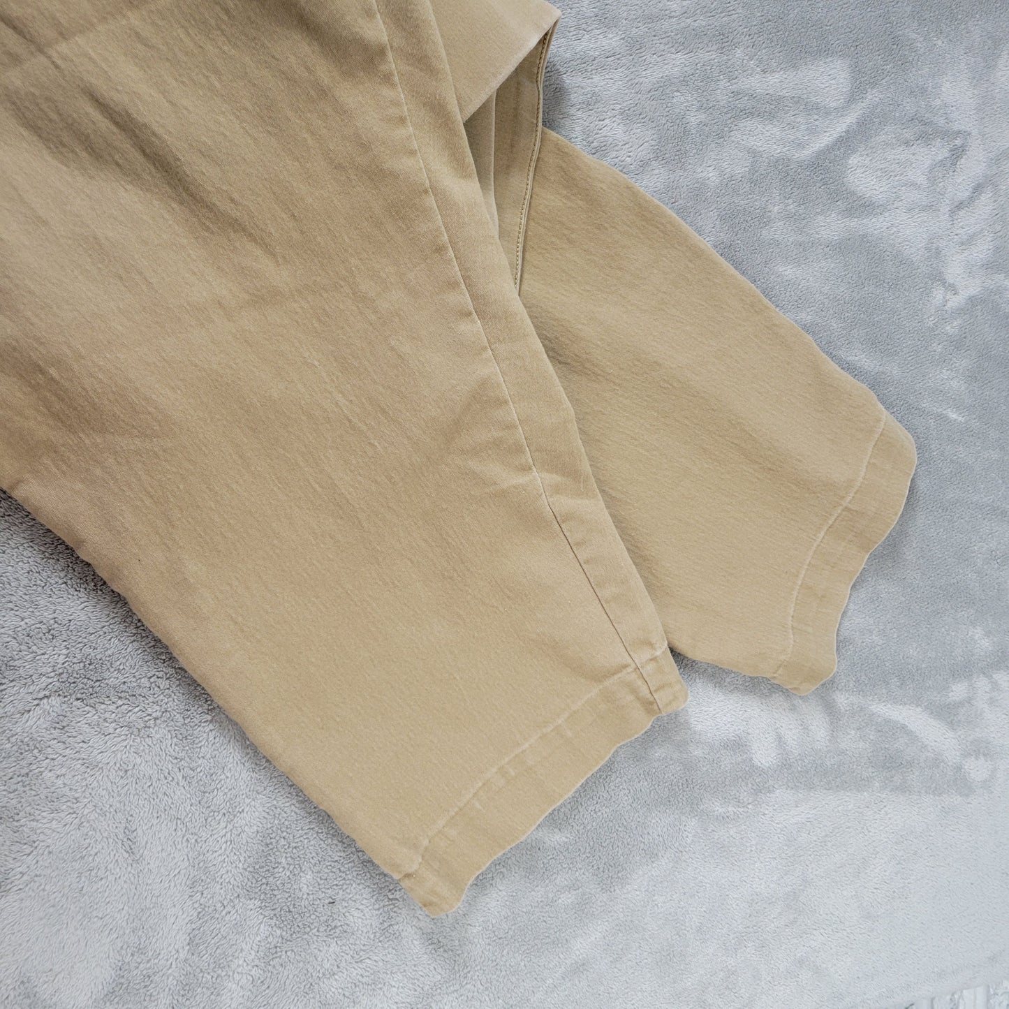 St. John's Bay Women's 22W Capri Pants Tan Khaki Cotton Pull On BRO51E