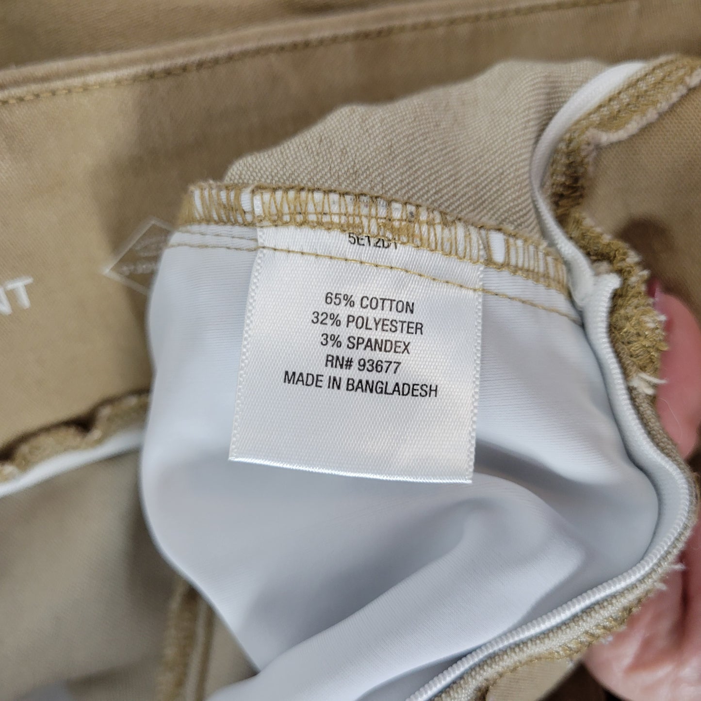 St. John's Bay Women's 22W Capri Pants Tan Khaki Cotton Pull On BRO51E