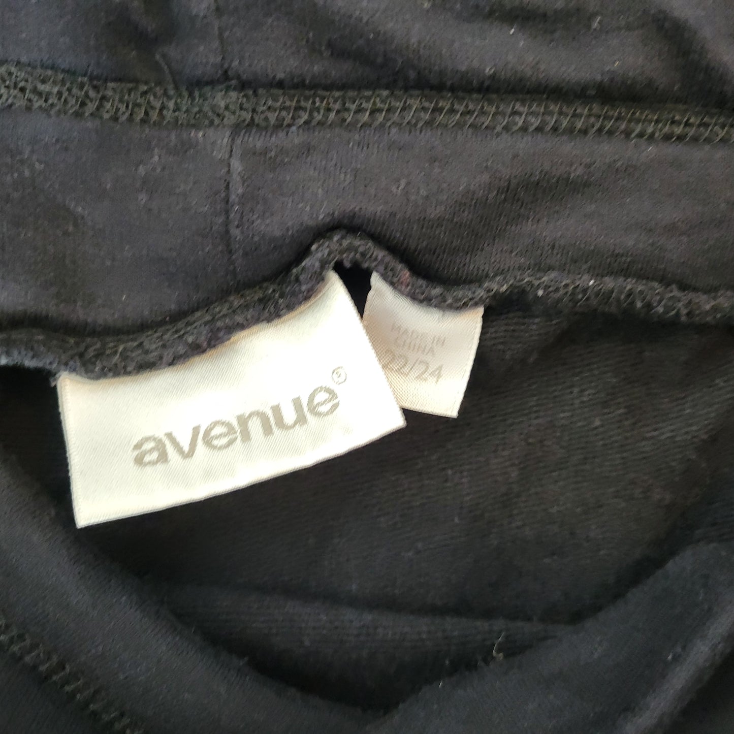 Avenue Women's 22/24 Jogger Pants Black Cotton Blend Pull On Drawstring BLA126E