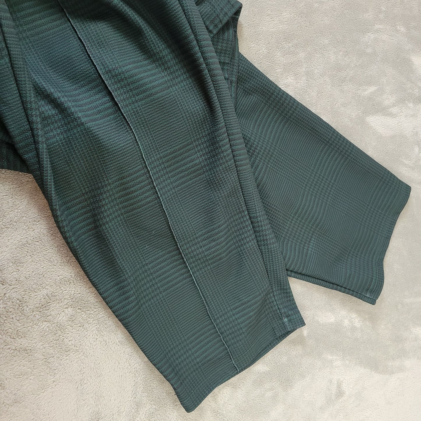 Emery Rose Women's 5XL Plus Green Plaid Crop Pants Pull On Elastic Waist PLA43XE