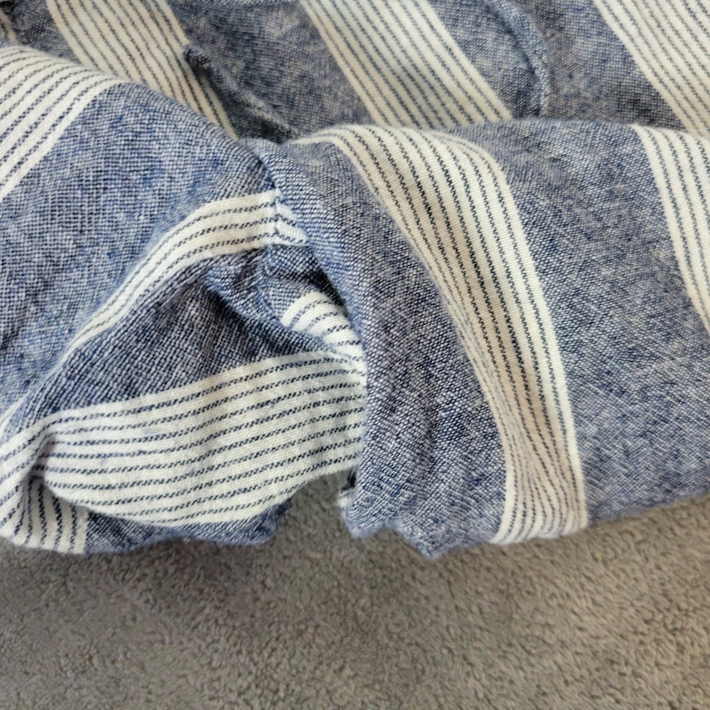 Old Navy Women's XL Jogger Pants Blue White Striped Linen Blend STR174XE