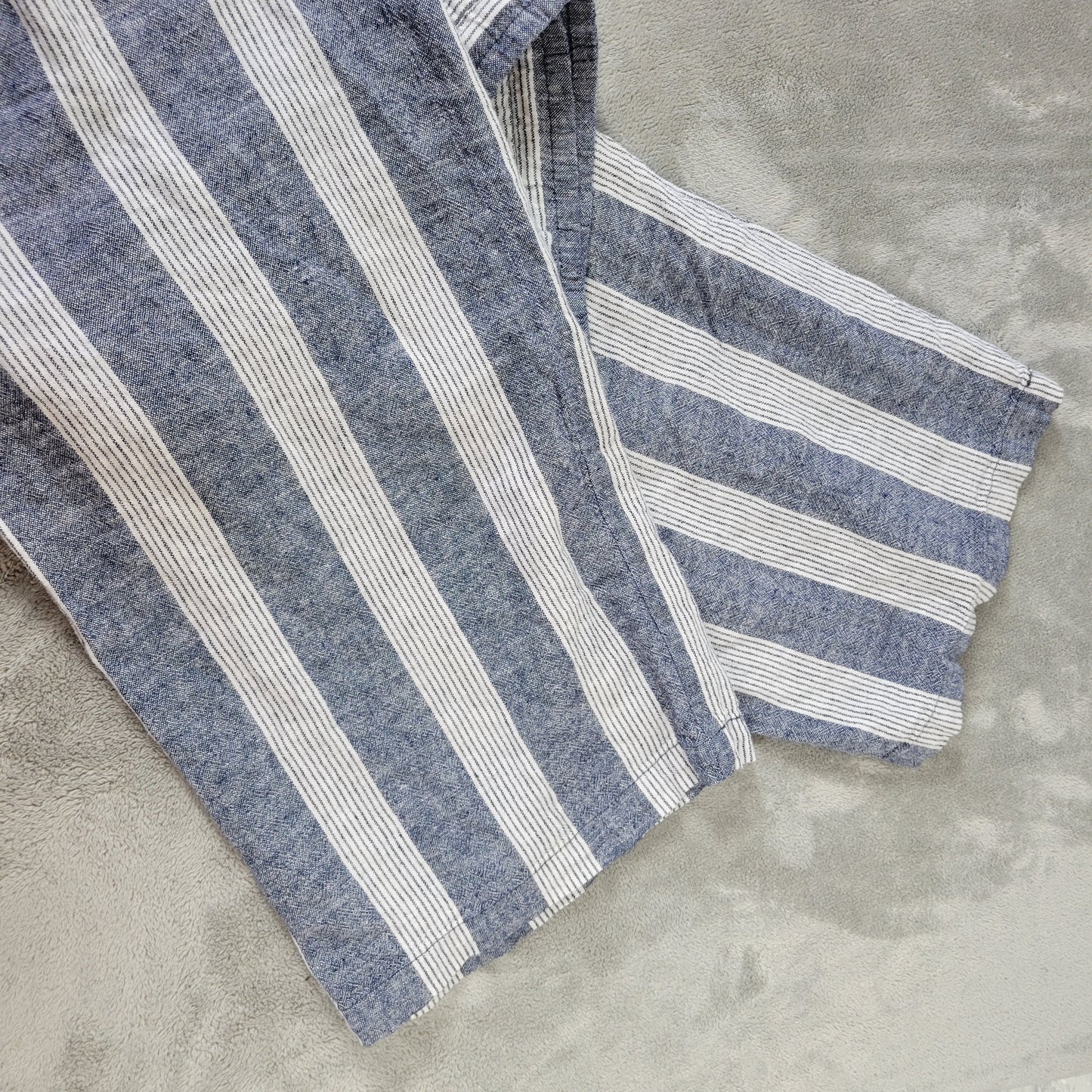 Old Navy Women's XL Jogger Pants Blue White Striped Linen Blend STR174XE