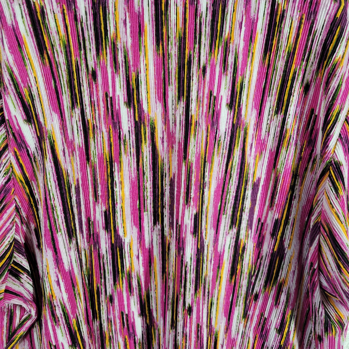 Dress Barn Womens 3X Plus Tunic Pink Purple Striped Crinkle Crepe STR65E