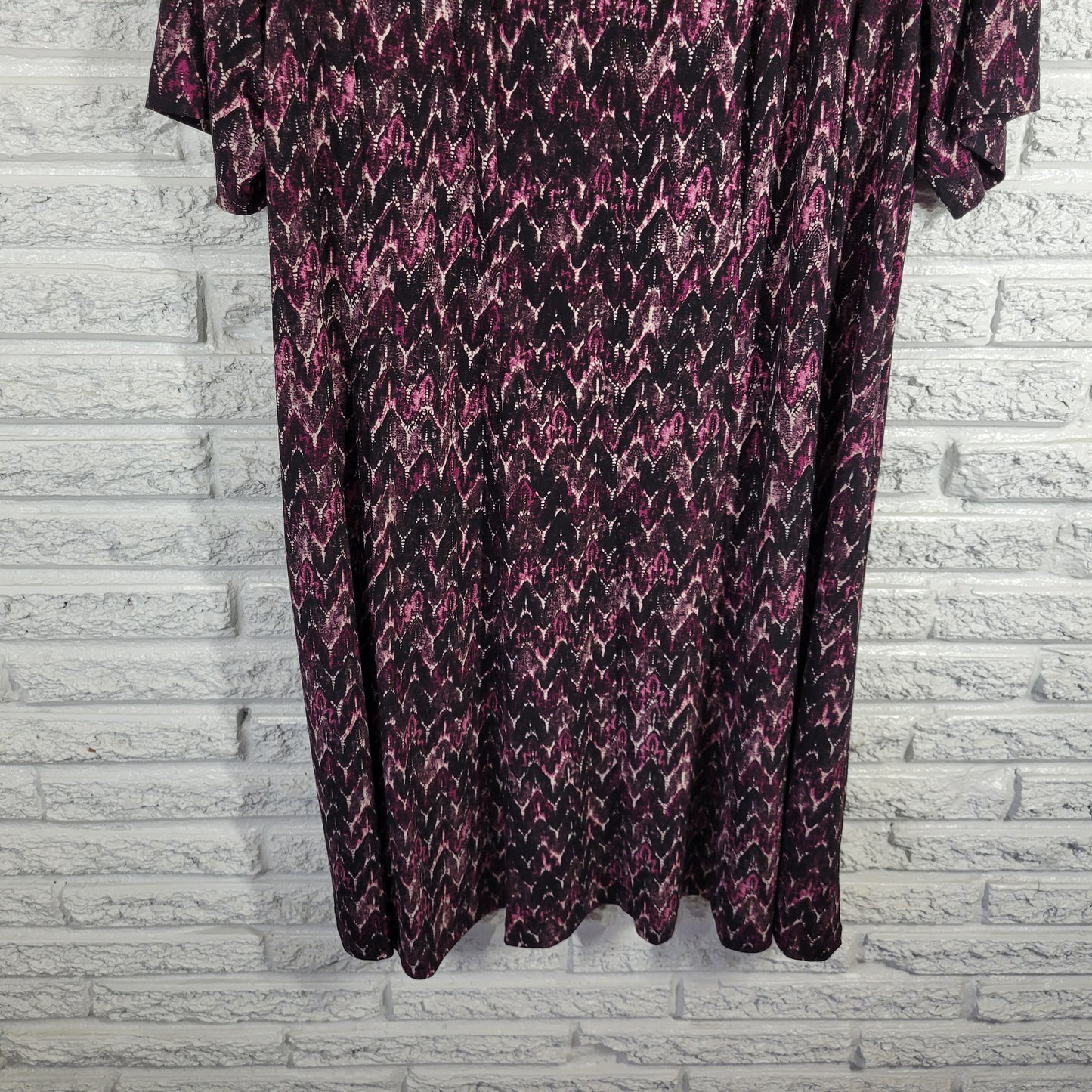 Connected Women's 22W Dress Purple Watercolor Geometric Knee Length GEO2XE