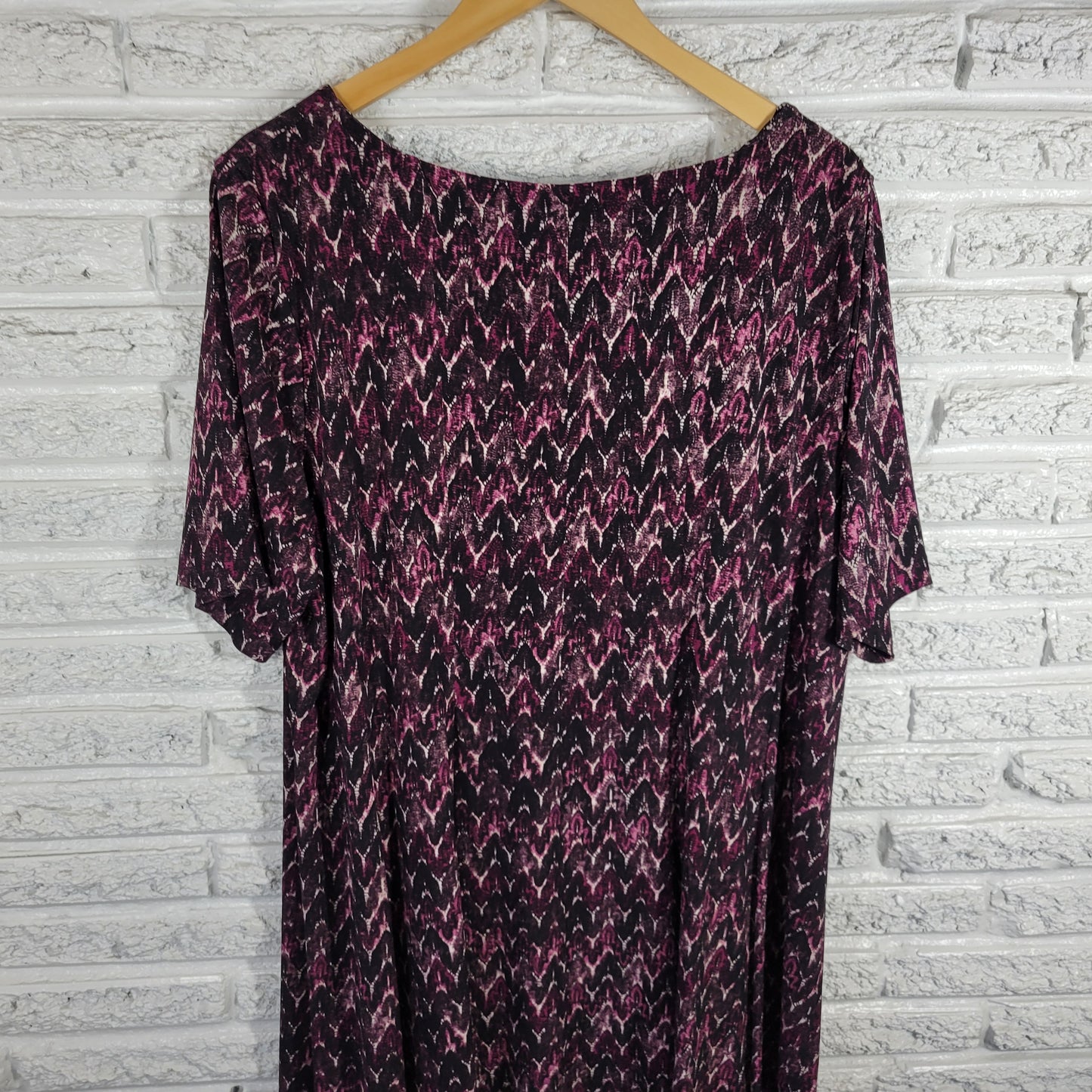 Connected Women's 22W Dress Purple Watercolor Geometric Knee Length GEO2XE