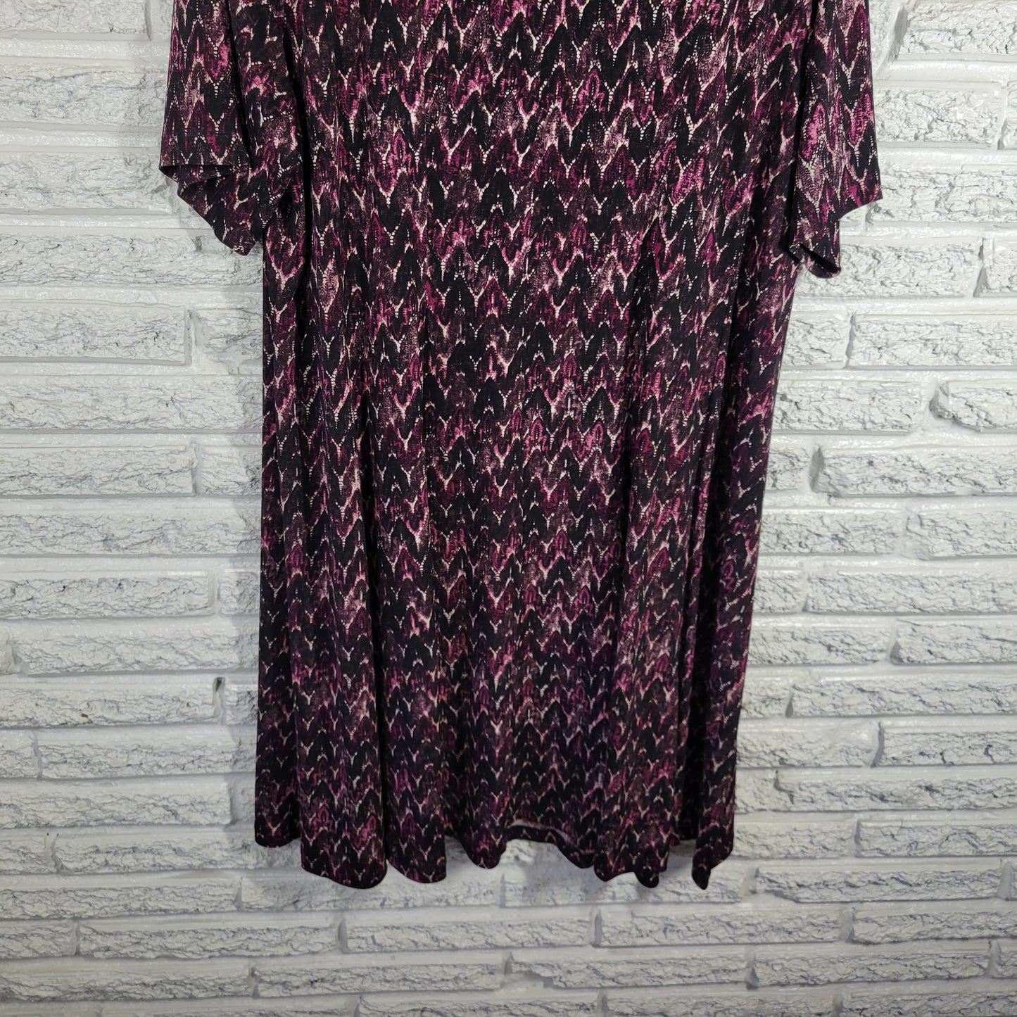 Connected Women's 22W Dress Purple Watercolor Geometric Knee Length GEO2XE