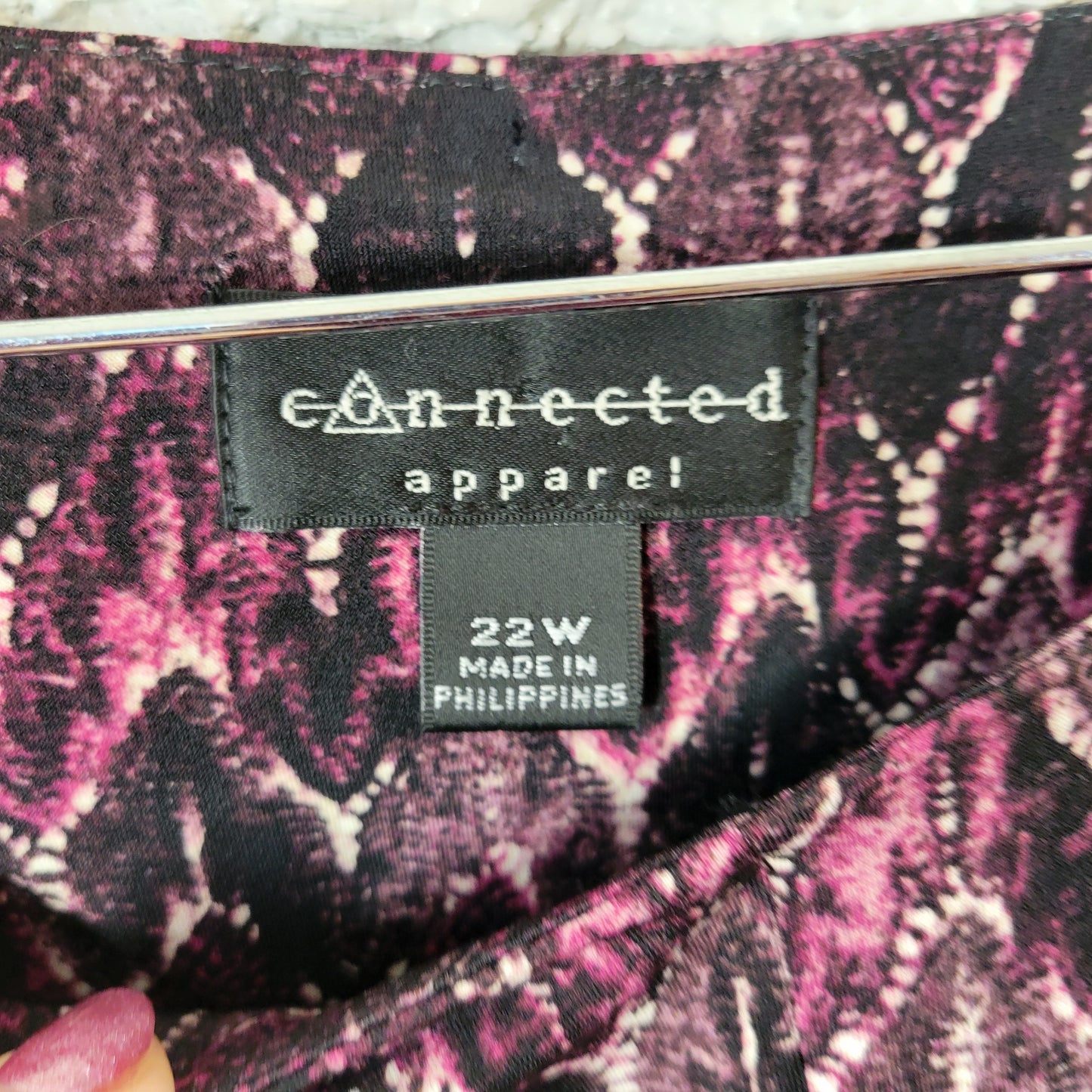 Connected Women's 22W Dress Purple Watercolor Geometric Knee Length GEO2XE