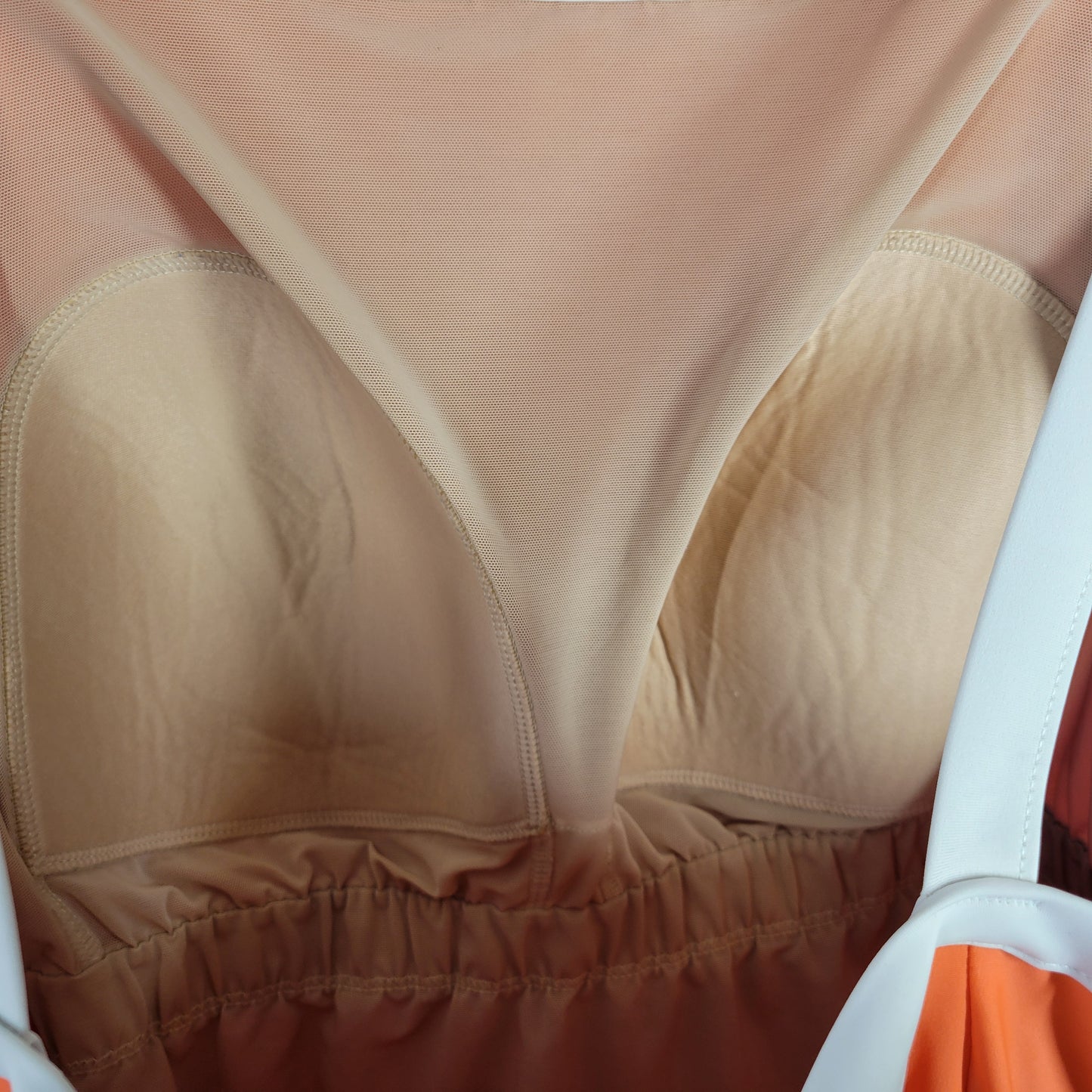 Roaman's Women's 34W Plus One Piece Swimsuit Orange Skirted Ruffle Bra ORA19E