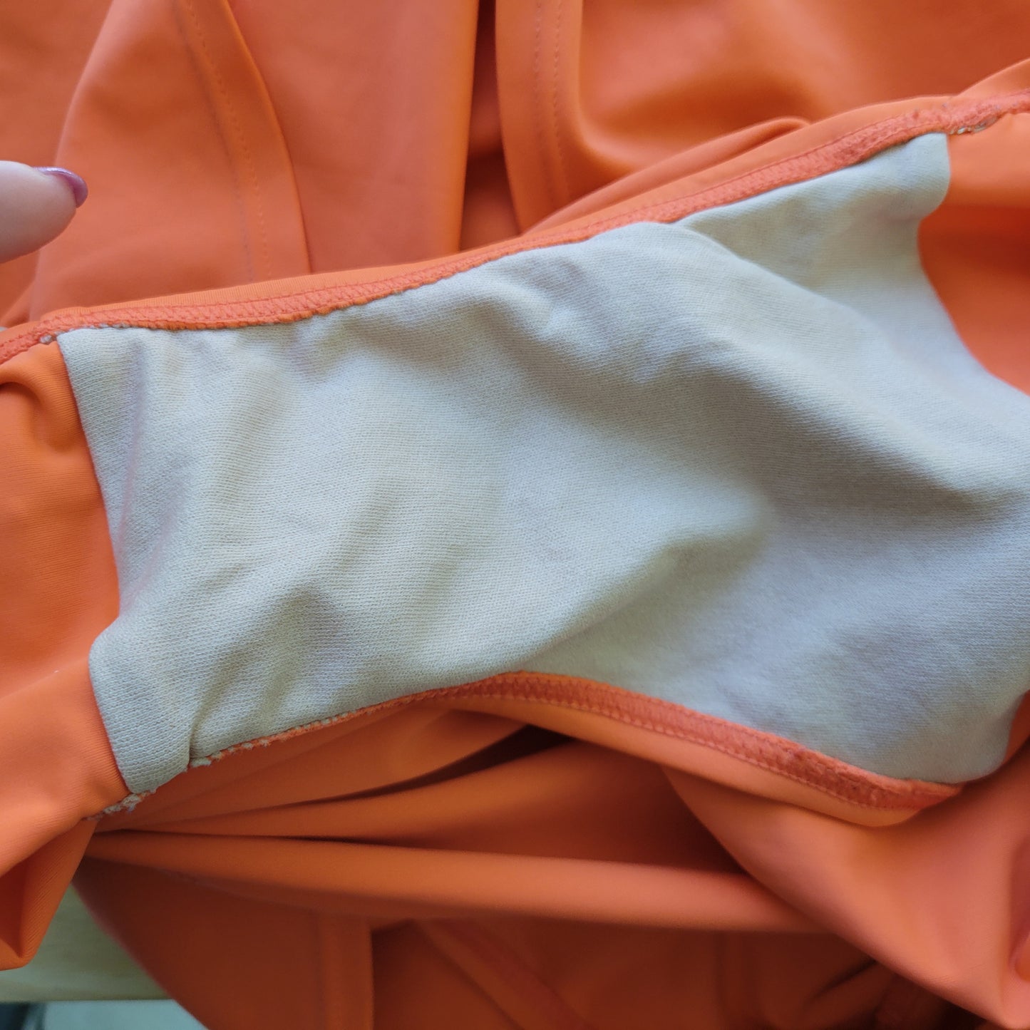Roaman's Women's 34W Plus One Piece Swimsuit Orange Skirted Ruffle Bra ORA19E