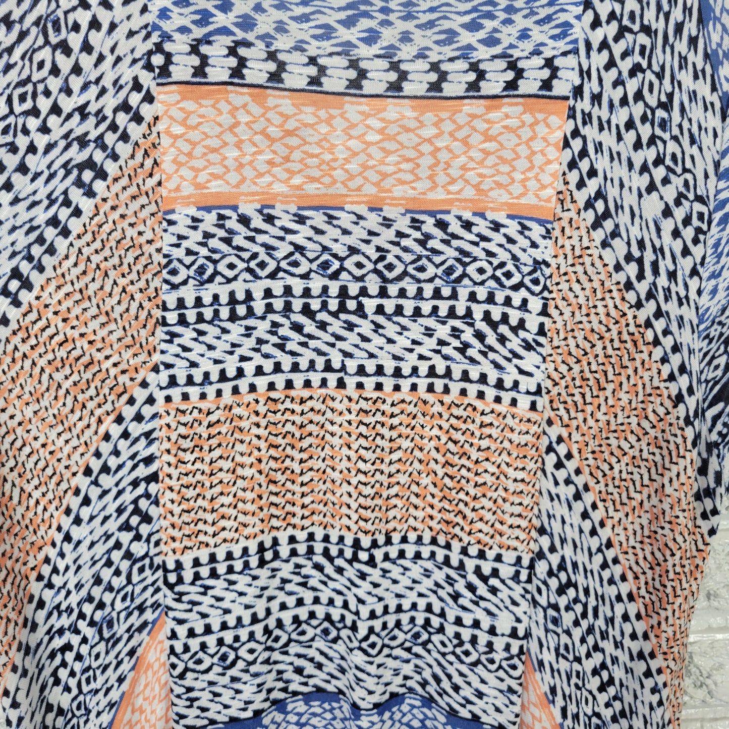 Style & Co Tunic/Dress XL Blue Orange Geometric V-Neck High-Low GEO80E