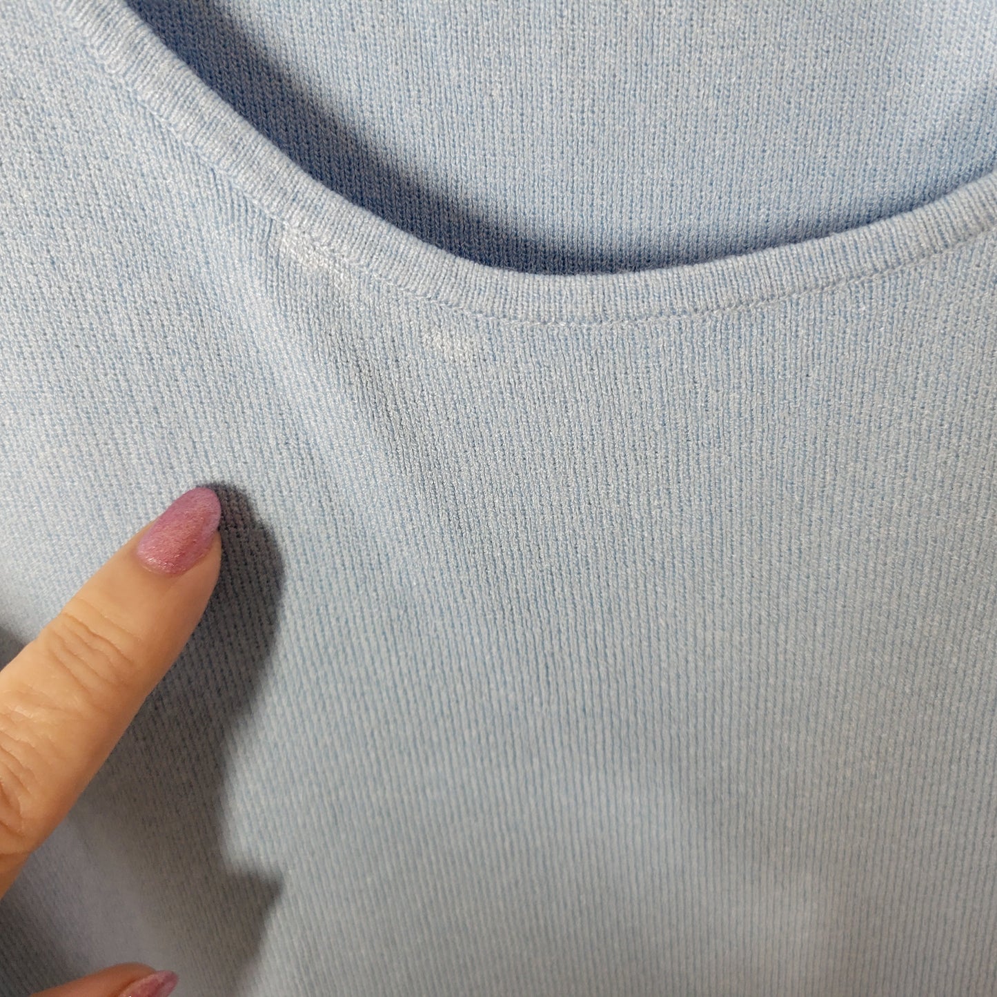 Maggie Barnes Women’s 2X Tank Top Blue Sleeveless Plus Size 22/24W Knit BLU89E