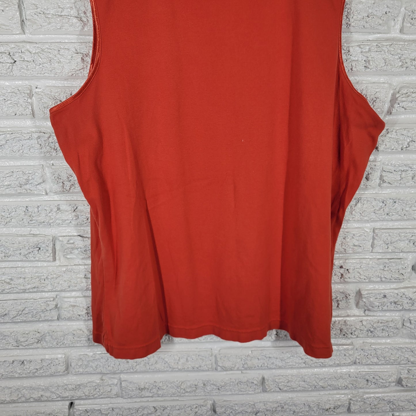 CJ Banks Women’s 2X Tank Top Orange 100% Cotton Knit Sleeveless Plus ORA27E