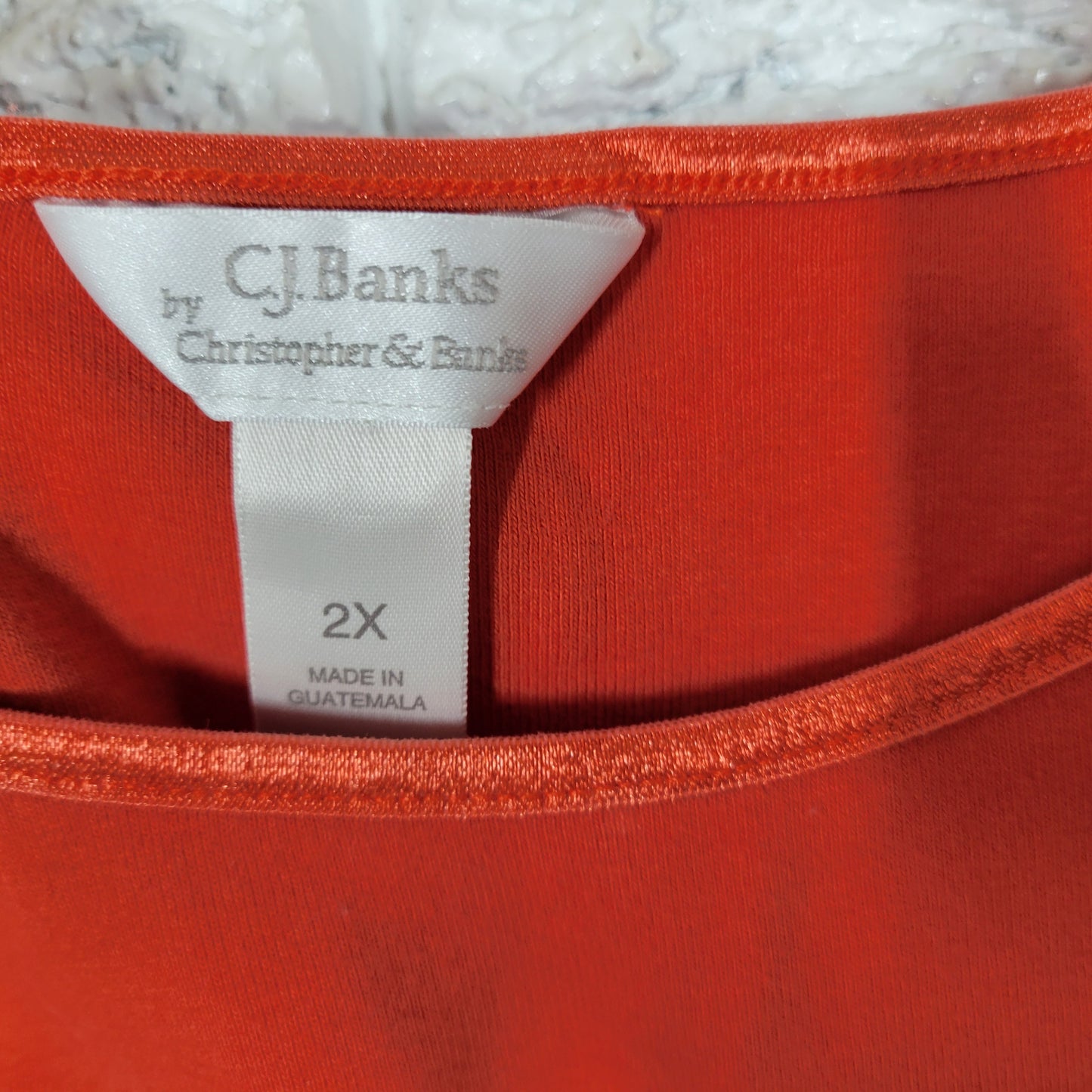 CJ Banks Women’s 2X Tank Top Orange 100% Cotton Knit Sleeveless Plus ORA27E