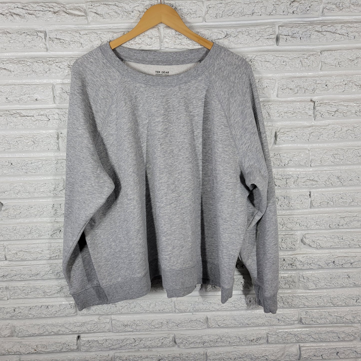 Tek Gear Men’s XXL Women’s 2X 3X Sweatshirt Gray Ultrasoft Fleece Crew SWE14E