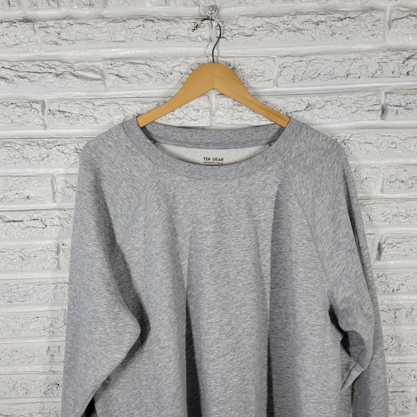 Tek Gear Men’s XXL Women’s 2X 3X Sweatshirt Gray Ultrasoft Fleece Crew SWE14E