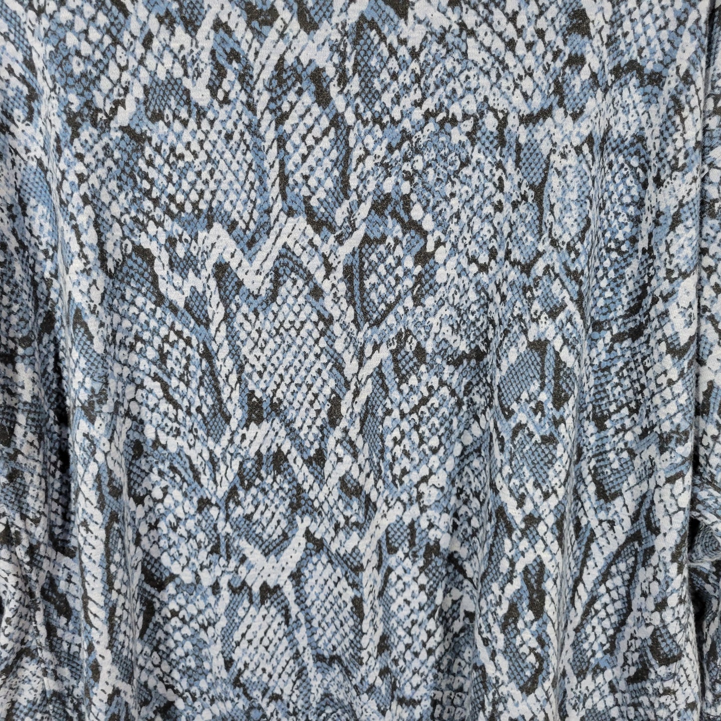 Ruby Rd Women’s 3X Top Blue Animal Print Keyhole Neck 3/4 Sleeve Knit ANI30E