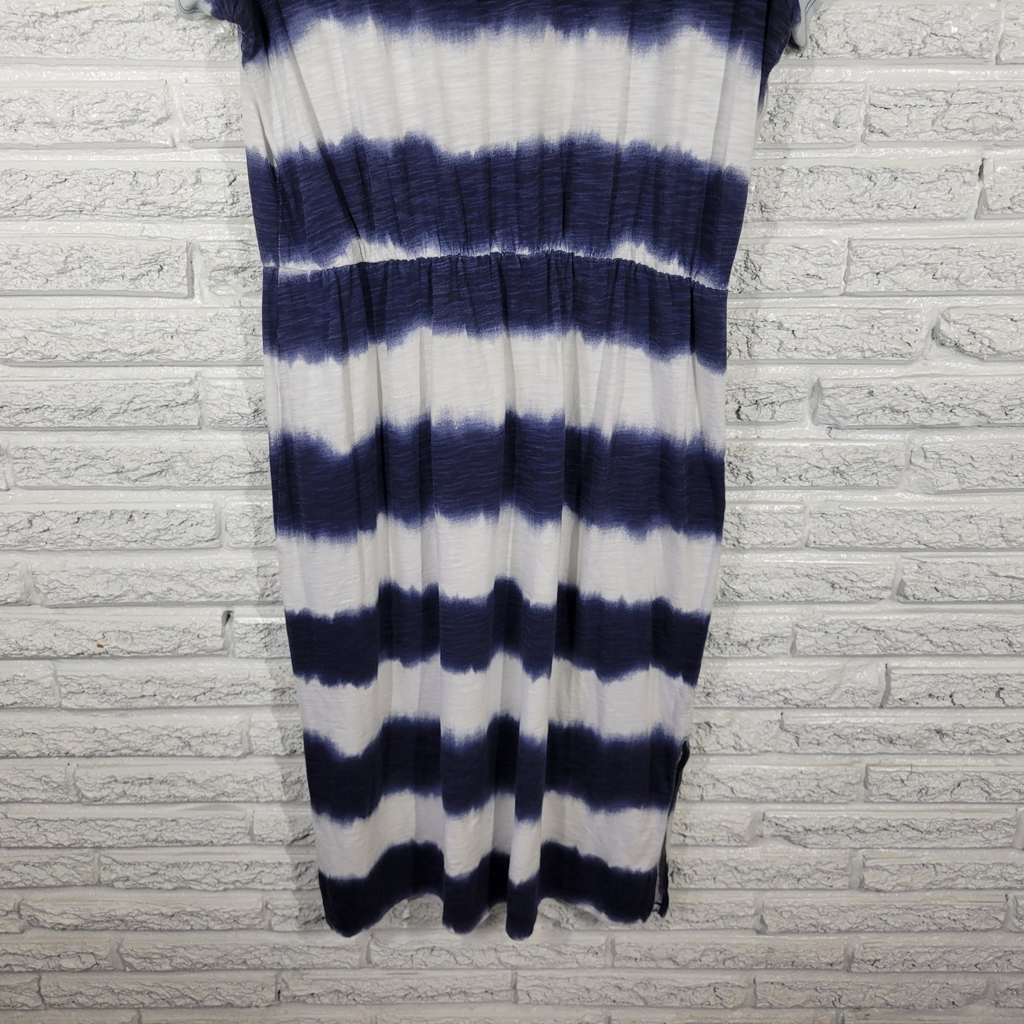 Old Navy Blue White Tie Dye T-Shirt Dress Midi 100% Cotton XL C18E
