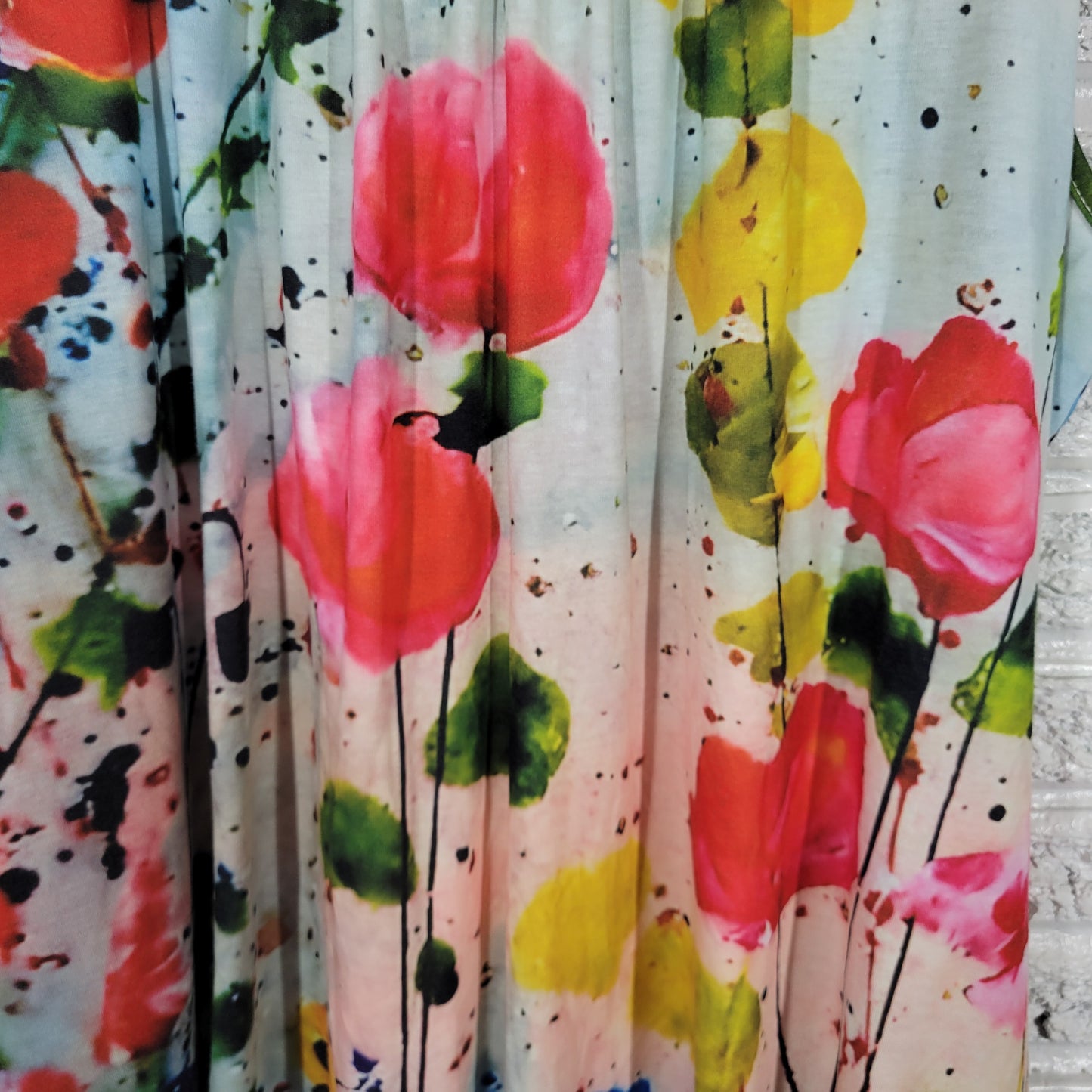 Emery Rose Women's 3XL Romper Multicolor Watercolor Plus Size Pockets WAT68E