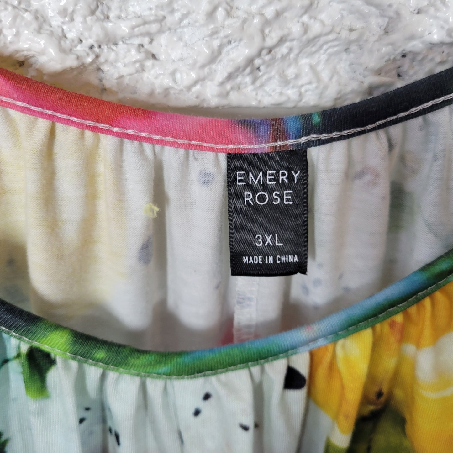 Emery Rose Women's 3XL Romper Multicolor Watercolor Plus Size Pockets WAT68E