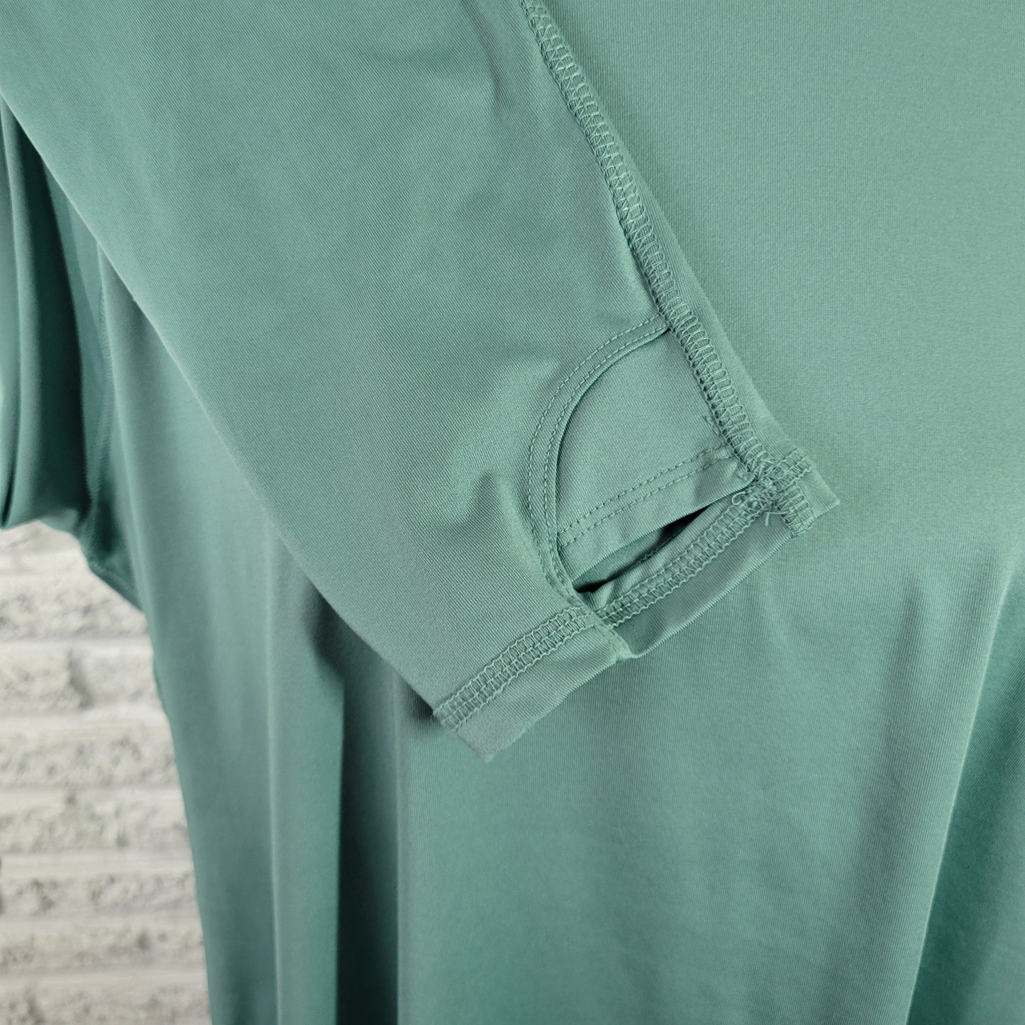 Tek Gear Women’s XXL Tee Green Thumb Holes Pullover Stretch T-Shirt GRE57E